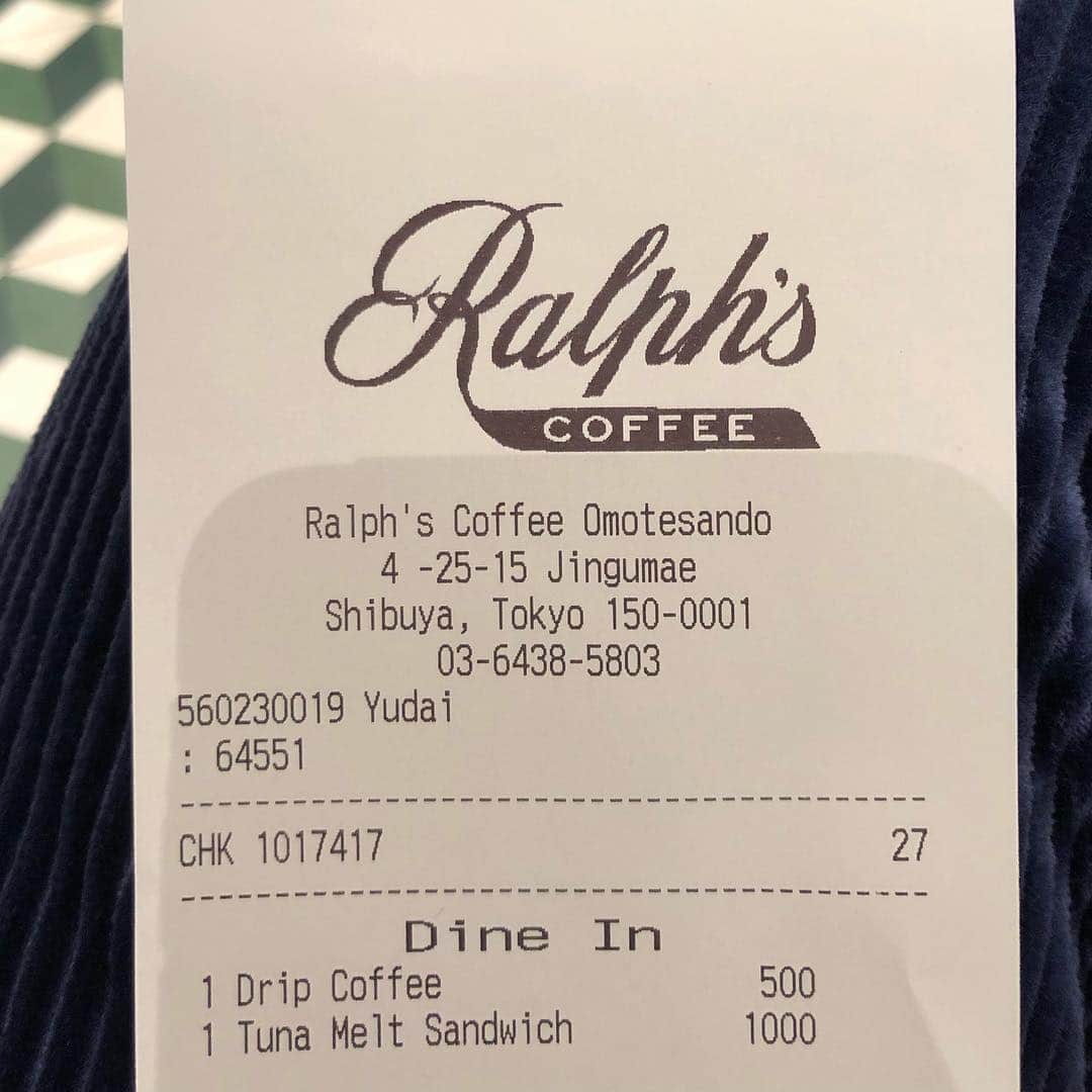 のインスタグラム：「best ralph lauren tuna melt & coffee in Tokyo 🌏 thanks for all the birthday wishes 🎉🎉won’t let you down this year」