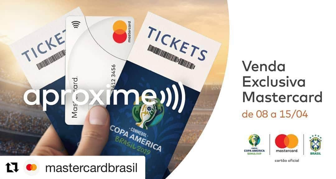 サッカー ブラジル代表チームさんのインスタグラム写真 - (サッカー ブラジル代表チームInstagram)「Ingressos da @copaamerica com @mastercardbrasil 🏆 #selecaobrasileira #copaamerica #copaamerica2019 #ingressos #gigantespornatureza」4月9日 5時30分 - cbf_futebol