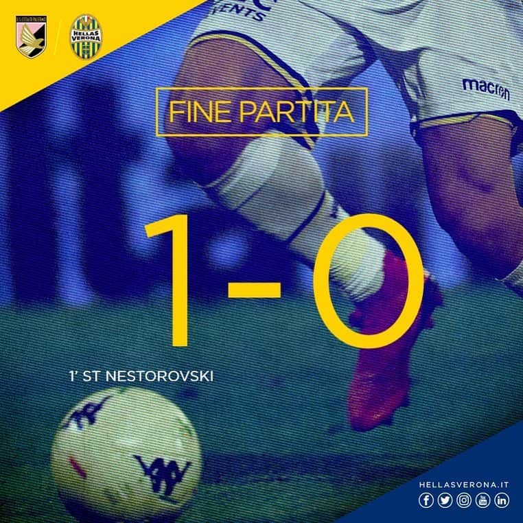 エラス・ヴェローナFCさんのインスタグラム写真 - (エラス・ヴェローナFCInstagram)「#PalermoVerona 1-0 Termina così al #Barbera」4月9日 6時00分 - hellasveronafc