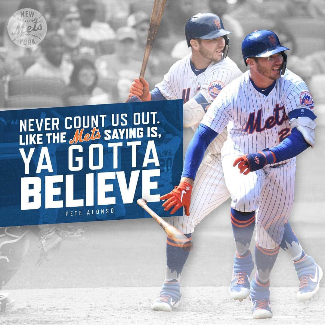 ニューヨーク・メッツさんのインスタグラム写真 - (ニューヨーク・メッツInstagram)「Our mindset: No quit. #YaGottaBelieve #LGM #Mets」4月9日 7時25分 - mets