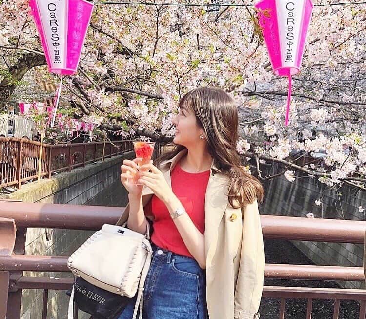 伽奈のインスタグラム：「今年は桜たくさんみれてうれしい☺️🌸 #春」