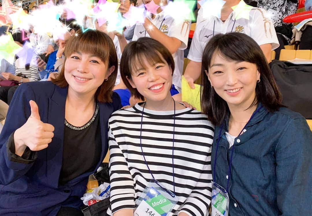 星奈津美のインスタグラム：「日本選手権4日目の写真🥰 #中村真衣 さん #岩崎恭子 さん」