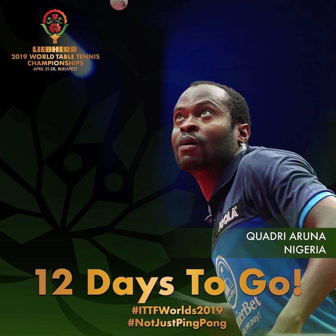 ITTF Worldさんのインスタグラム写真 - (ITTF WorldInstagram)「🇳🇬@QuadriAruna is ready for the 2019 World Table Tennis Championships! 🌍🏓💪 Are you? 🤨 Join us in 🇭🇺Budapest between 21-28 April!  #ITTFWorlds2019 #NotJustPingPong」4月9日 16時04分 - wtt