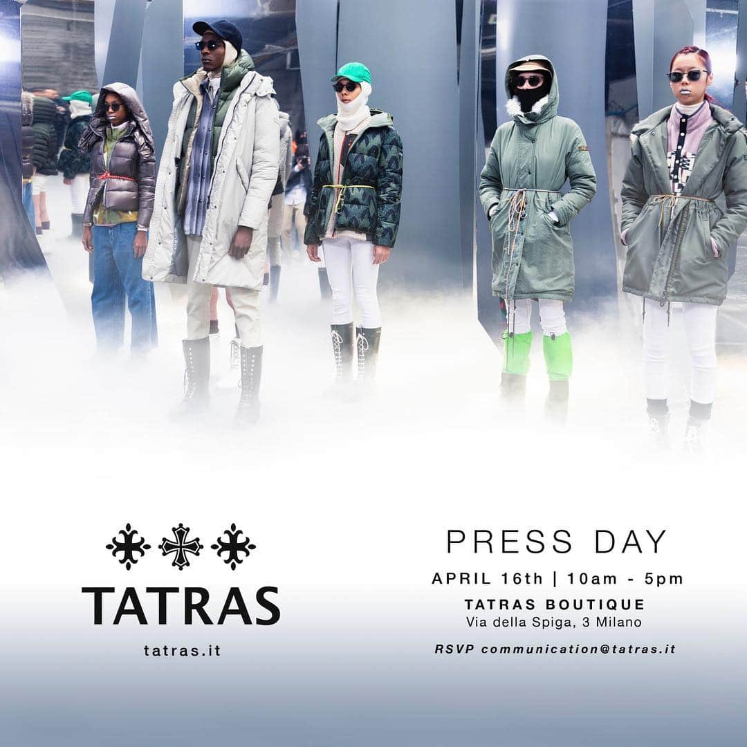 タトラスさんのインスタグラム写真 - (タトラスInstagram)「Tatras will present its new FW’19’20 collection during #pressday on Tuesday 16th of April! We can’t wait to see you in #viaDellaSpiga3  #TatrasOfficial #press #presentation ____ #fashion #fashiongram #journalist #fashioninsiders #influencers #fashionigers #instafashion #presentation #newcollection #tatras #downjacket #totallook」4月9日 16時54分 - tatras_official