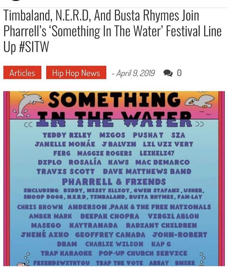 バスタ・ライムスさんのインスタグラム写真 - (バスタ・ライムスInstagram)「Virginia!!! I’m pulling up!!! #Somethinginthewater @pharrell Salute King!!」4月10日 4時01分 - bustarhymes