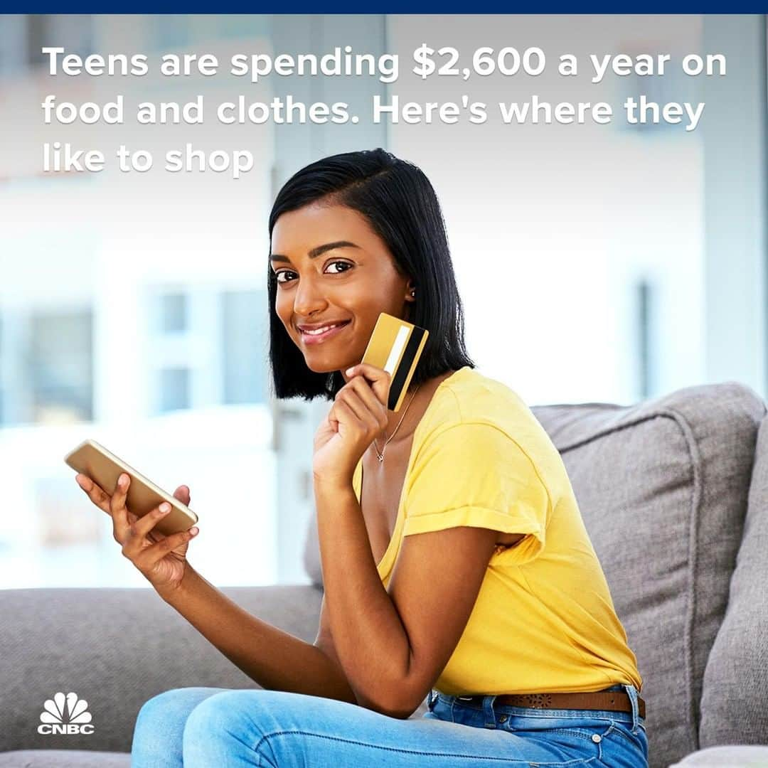 CNBCさんのインスタグラム写真 - (CNBCInstagram)「Gen Z is consuming more than just memes. Annually, teenagers are spending a whopping $2,600 on food and clothes.⁣ ⁣ Brands like Lululemon, Ulta and Vans are popular among teens. Most Gen Z's prefer doing their shopping through Amazon, too. And when it comes to food, Chick-fil-A and Chipotle are their preferred spots.⁣ ⁣ The retail industry is trying to figure out the shopping behavior of teens, who are often referred to as Gen Z consumers, born between 1997 and 2012. It has been estimated that teenagers account for more than $75 billion in spending power, with roughly a quarter of the U.S. population under 20 years old. As this budding group of consumers opens up its wallet even wider, it's an important one for retailers to target if they want to stay ahead and keep growing.⁣ ⁣ Read more on teen spending habits, at the link in bio.⁣ ⁣ *⁣ *⁣ *⁣ *⁣ *⁣ *⁣ *⁣ *⁣ ⁣ #GenZ #Consumers #Lululemon #Ulta #Amazon #Vans #Chickfila #Chipotle #iPhone #Food #Clothing #Retail #Teens #Survey #News #CNBC」4月9日 20時10分 - cnbc