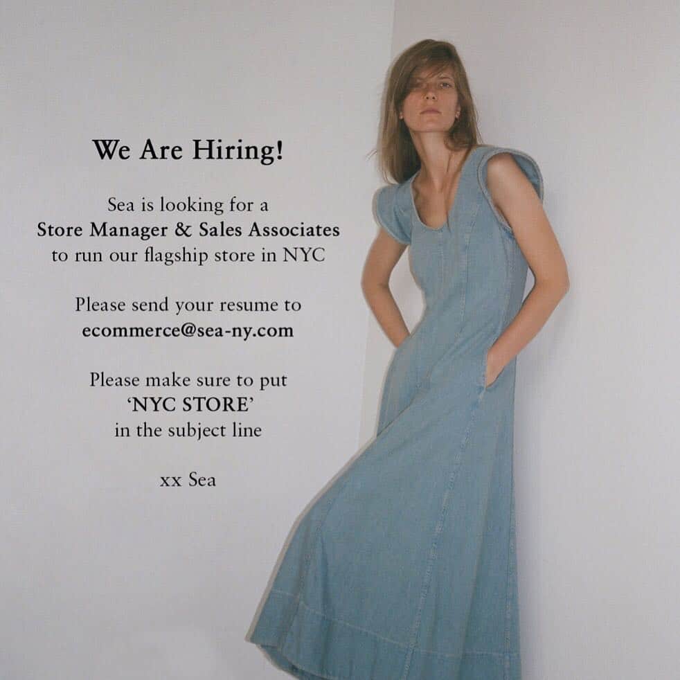 シー ニューヨークさんのインスタグラム写真 - (シー ニューヨークInstagram)「✨We’re hiring NYC✨ We are looking for a Store Manager & Sales Associates to run our flagship store. Please email your resume to ecommerce@sea-ny.com」4月9日 22時08分 - seanewyork