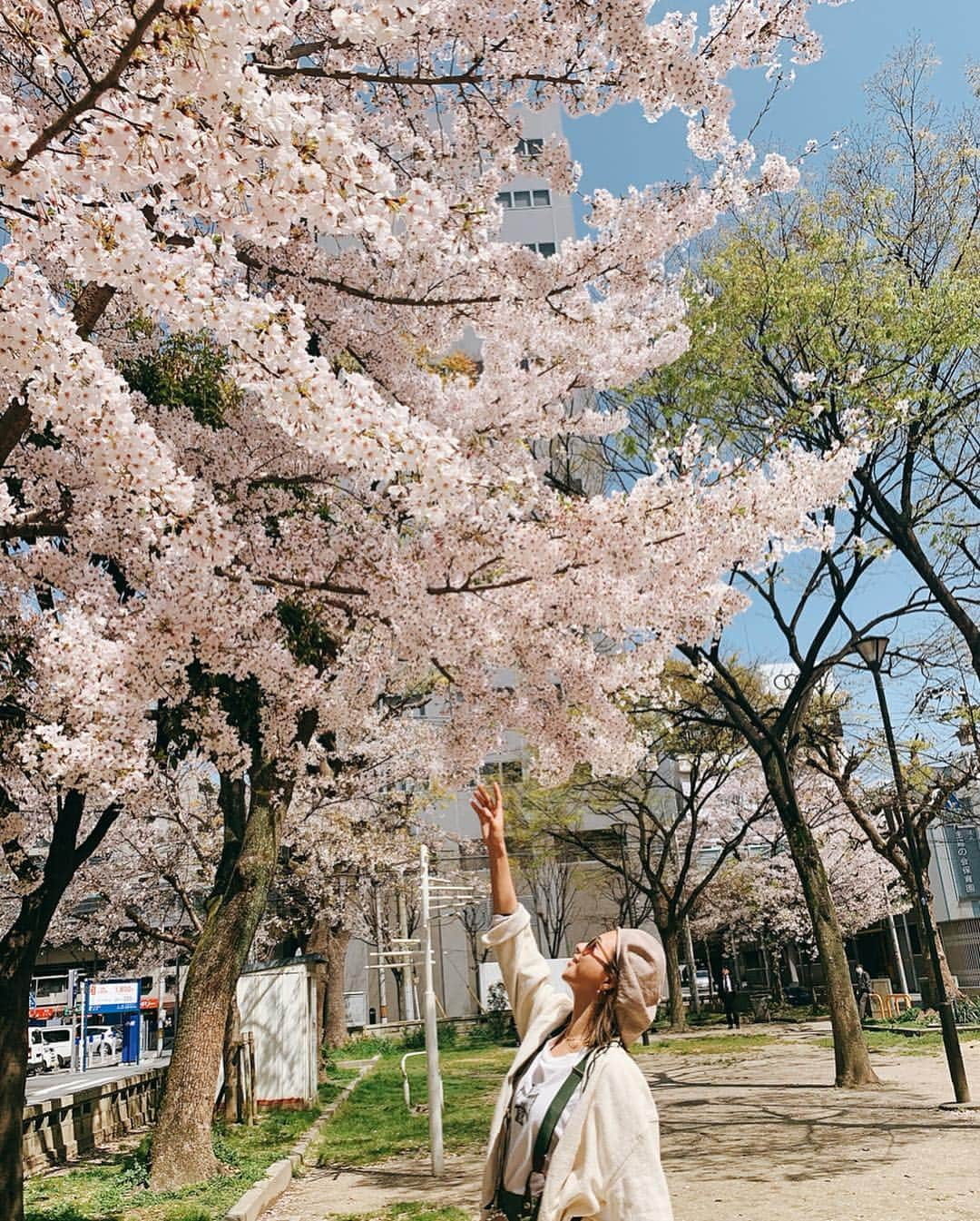 吉田夏海さんのインスタグラム写真 - (吉田夏海Instagram)「サクラキレイ🌸🌸🌸 . 今年は桜が長く咲いてて良き😊💭💓 . #sakura #japan #spring  #fashion  #ootd  #vintage #vintagefashion  #桜 #日本 #古着」4月9日 22時37分 - natsumiiiiiiiiiii