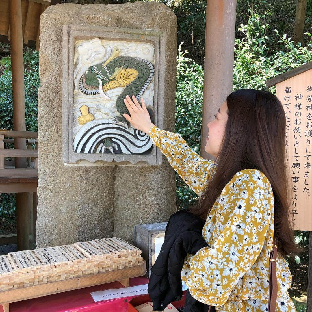 上野優花さんのインスタグラム写真 - (上野優花Instagram)「⛩葛原岡神社 縁結びの神様です。 急勾配の坂を上り続けた所にあります。 思いがけず登山気分。というか登山。笑 鳥居の前の桜の木々が素晴らしいのに、 お花見客はそんなに多くなくて穴場かも🌸 鎌倉って梅雨の紫陽花時期か夏しか行ったことなかったけど、春も最高ですね😊✨ #拍手は大きめ #ワセジョ旅 #春の鎌倉旅 #私の参拝日記  #街中の桜もいいけど自然の中の桜はもっといい」4月9日 22時44分 - yuka_ueno89