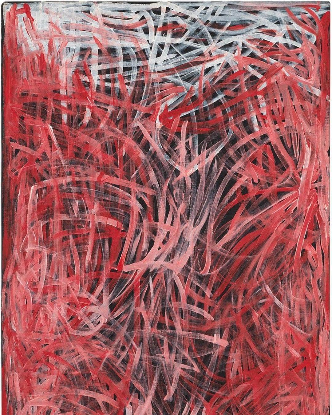 のインスタグラム：「#DesertPainters: Gagosian, 976 Madison Avenue, New York, is pleased to present a special exhibition of contemporary Indigenous Australian painting from two significant American collections. Spanning three generations, the exhibition includes works by leading painters from the Central and Western Desert regions.  Many of the works in this exhibition, made during the last twenty years, reveal the ways in which subsequent generations of Indigenous Australian artists have responded to their progenitors, and attest to the increasingly prominent role of women artists among them. Learn more via the link in our bio! __________ #EmilyKameKngwarreye #Gagosian Emily Kame Kngwarreye, "Kame Yam Awelye," 1996 (detail), synthetic polymer on Belgian linen, 59 1/2 × 35 1/2 inches (151 × 90 cm) © Emily Kame Kngwarreye/Copyright Agency. Licensed by Artists Rights Society (ARS), New York, 2019」