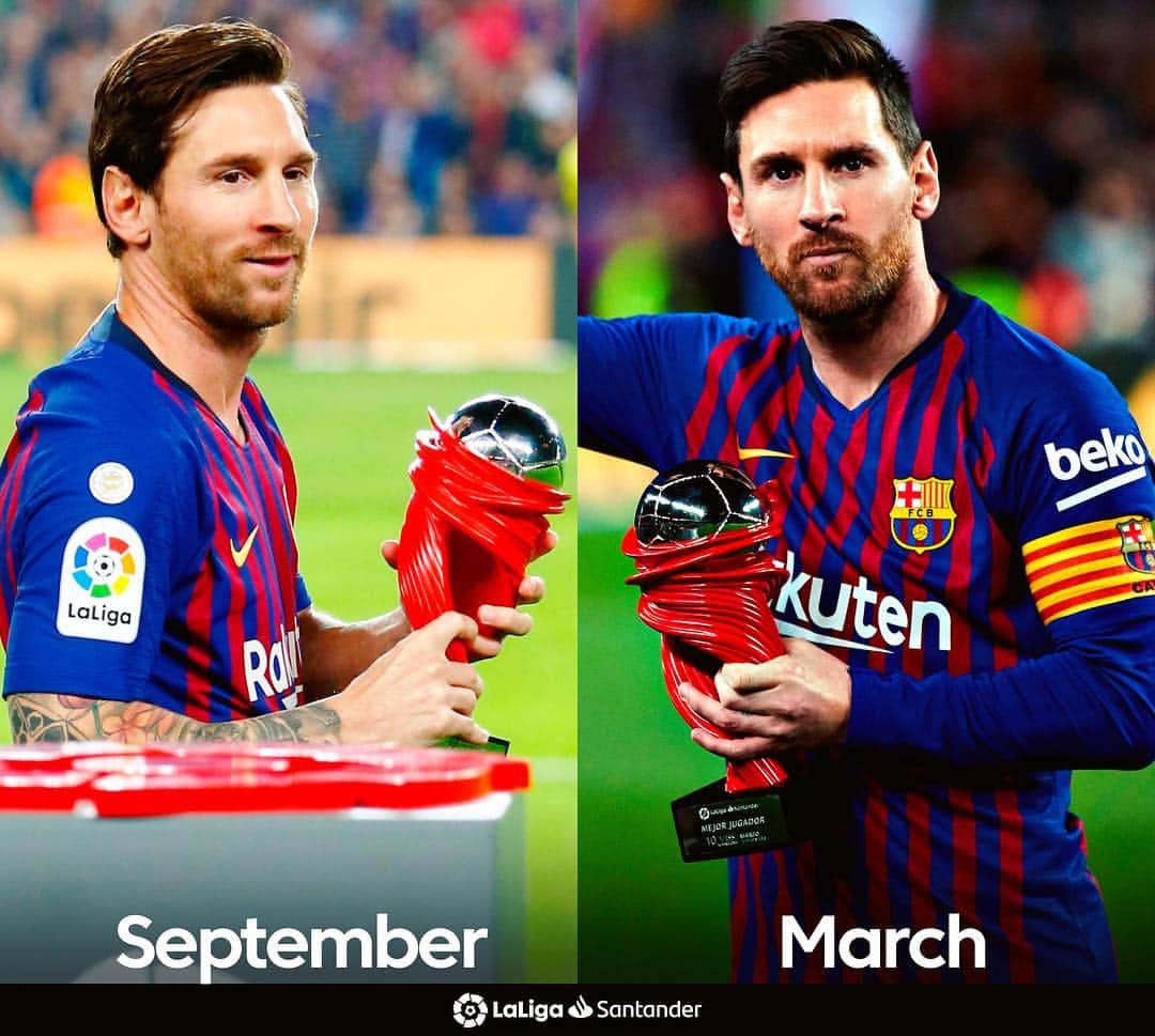 LFPさんのインスタグラム写真 - (LFPInstagram)「Messi = MVP September 🏆 March 🏆 • #LaLiga #LaLigaSantander #March #September #Messi #Barça」4月10日 6時00分 - laliga