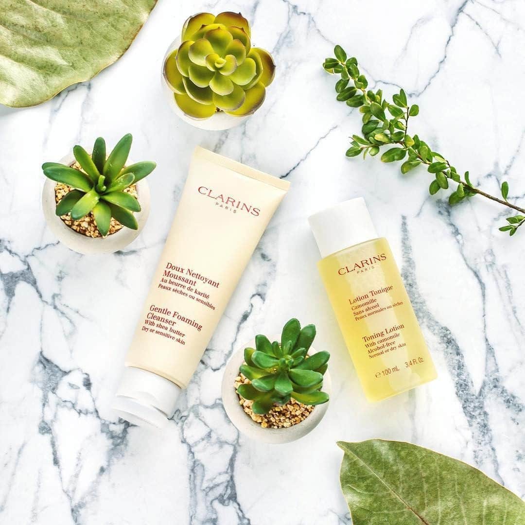 CLARINSさんのインスタグラム写真 - (CLARINSInstagram)「Softest. Skin. EVER. 🌿Gentle Foaming Cleanser with Shea Butter keeps skin smooth and hydrated, while rinsing away impurities 🌿Toning Lotion with Camomile balances and calms skin #ClarinsSkincare 📷: @anilinetoxicphoto」4月10日 8時25分 - clarinsusa