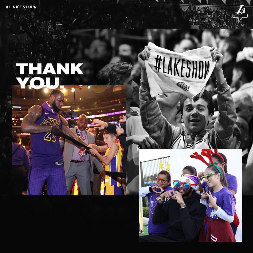 Los Angeles Lakersさんのインスタグラム写真 - (Los Angeles LakersInstagram)「To the 19,000 strong at STAPLES every night, and the millions around the globe. #ThankYouFans」4月10日 13時56分 - lakers