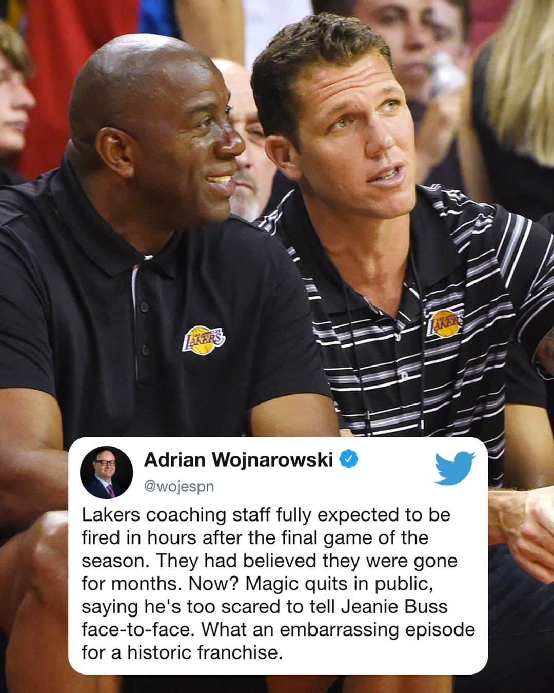 espnさんのインスタグラム写真 - (espnInstagram)「@wojespn has more details on a tumultuous night for the Lakers.」4月10日 10時32分 - espn