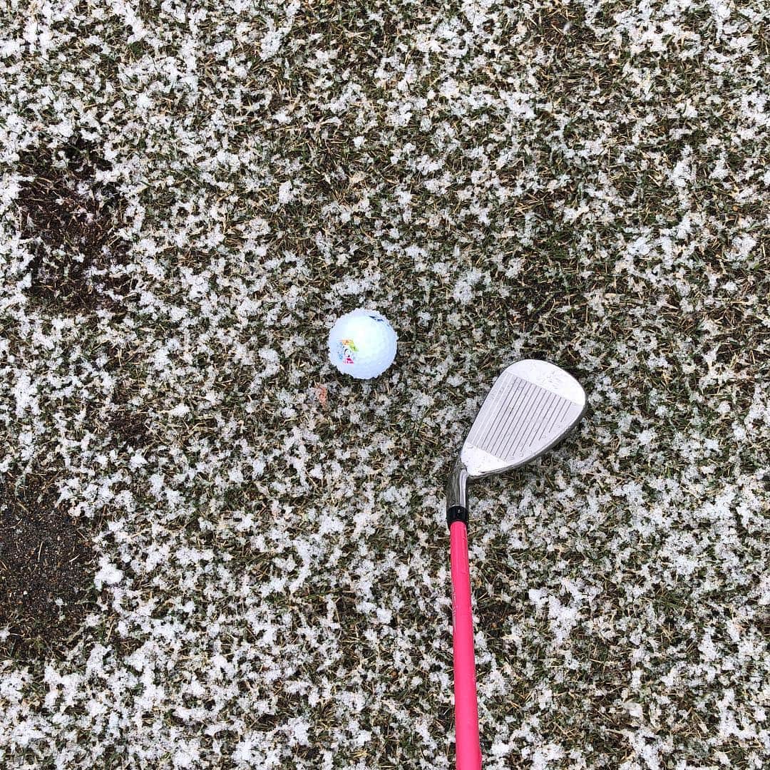 宮崎宣子さんのインスタグラム写真 - (宮崎宣子Instagram)「極寒雪ゴルフコンペ⛳️☃️❄️ 朝は大雨、土砂降りからの、みぞれから勘弁な雪へ❄️☃️❄️ 手の感覚もなく、打っても感覚なく、グリップの感覚もなく、靴の裏に雪が付いて身長が高くなるほど、、、 こんな日にゴルフをやってしまい、途中から色んな麻痺からおかしくなってきて、大笑いしながら雪ゴルフを楽しんできました☃️ 寒すぎて究極の究極を体験してしまったからだと思いますが、なんだか皆で一体感が生まれて、いい記念になりました⛳️🌸☃️❄️ #雪ゴルフ #1度 #極寒ゴルフ #レインウエア #archivio #寒すぎて鼻真っ赤 #寒すぎて笑える #桜に雪積もる #4月に雪 #感覚ナシ #優美ちゃん初参加 #もしや雪女 ？#笑 @yuumi817 #可愛くて仕方ない #ゴルフ女子 #ゴルフコーデ #レインコート #アルチビオ #ハーフで終了 #ボールに雪 #土星みたい」4月10日 22時31分 - miyazaki_nobuko