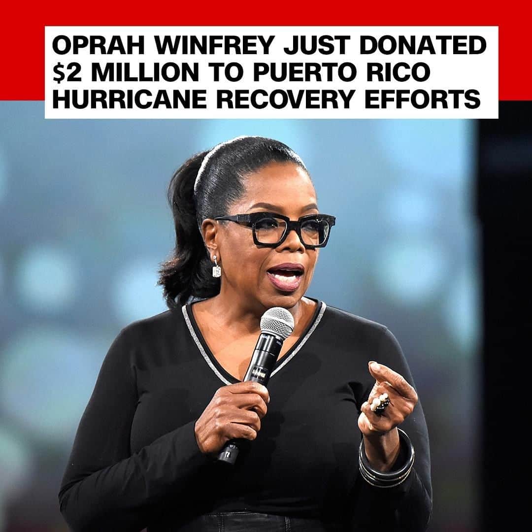 CNNさんのインスタグラム写真 - (CNNInstagram)「Oprah Winfrey is pitching in $2 million to help Puerto Rico recover from Hurricane Maria, which struck the island in 2017. One million dollars will support Puerto Rico's long term recovery needs, while the other half will go toward preserving the island's arts and culture. "I was so moved by Lin-Manuel Miranda's commitment to bring 'Hamilton' to Puerto Rico and support the community that served him growing up that I wanted to join in the revitalization efforts of an island so rich in culture, beauty and heritage," Winfrey said Monday. (📸: Kevin Mazur/Getty Images for Robin Hood)」4月10日 16時00分 - cnn