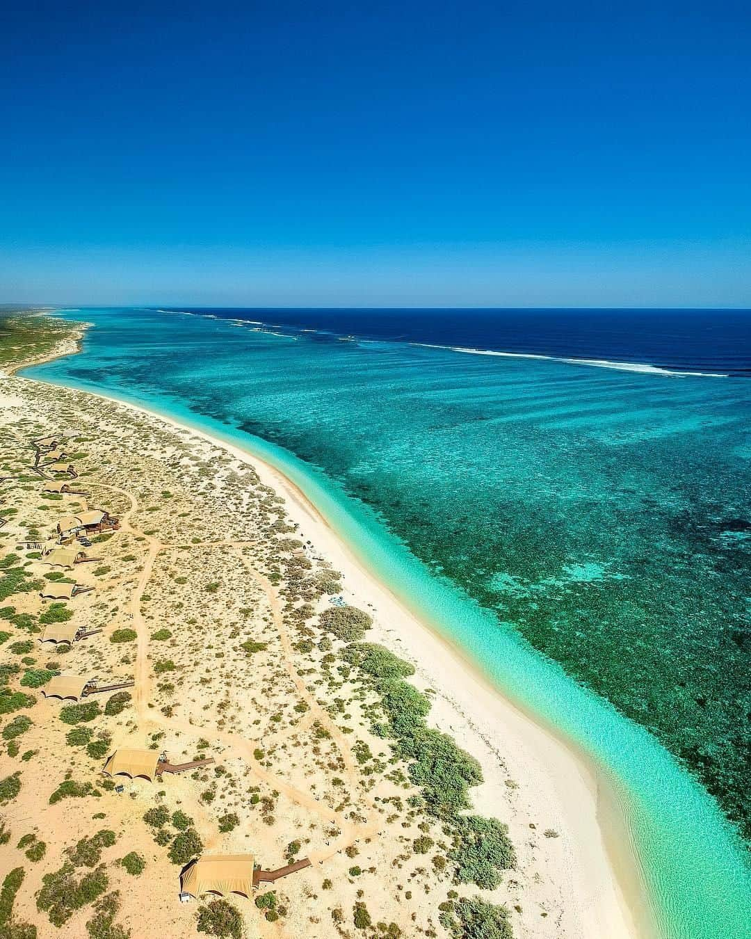 Australiaさんのインスタグラム写真 - (AustraliaInstagram)「Be one with nature at the incredible @salsalisningaloo! 🏕️ If you look closely at the golden sand, you’ll see the luxe tents that @_markfitz has been raving about since his last stay: “I was lucky enough to visit this incredible luxury beachside eco-lodge at the UNESCO World Heritage-Listed #NingalooReef last year and I can't recommend it enough!” Located inside @westernaustralia’s #CapeRangeNationalPark, the eco accommodation tents of this @luxurylodgesofaustralia property are hidden in the dunes right by the #beach and are often surrounded by local kangaroos. The whale shark season has commenced in the @visitningaloo area, so if you visit before the end of July you can also add a #whalesharkswim to your @australiascoralcoast experience 👏  #seeaustralia #justanotherdayinwa #australiascoralcoast #luxurylodgesofaustralia #travel」4月10日 20時00分 - australia