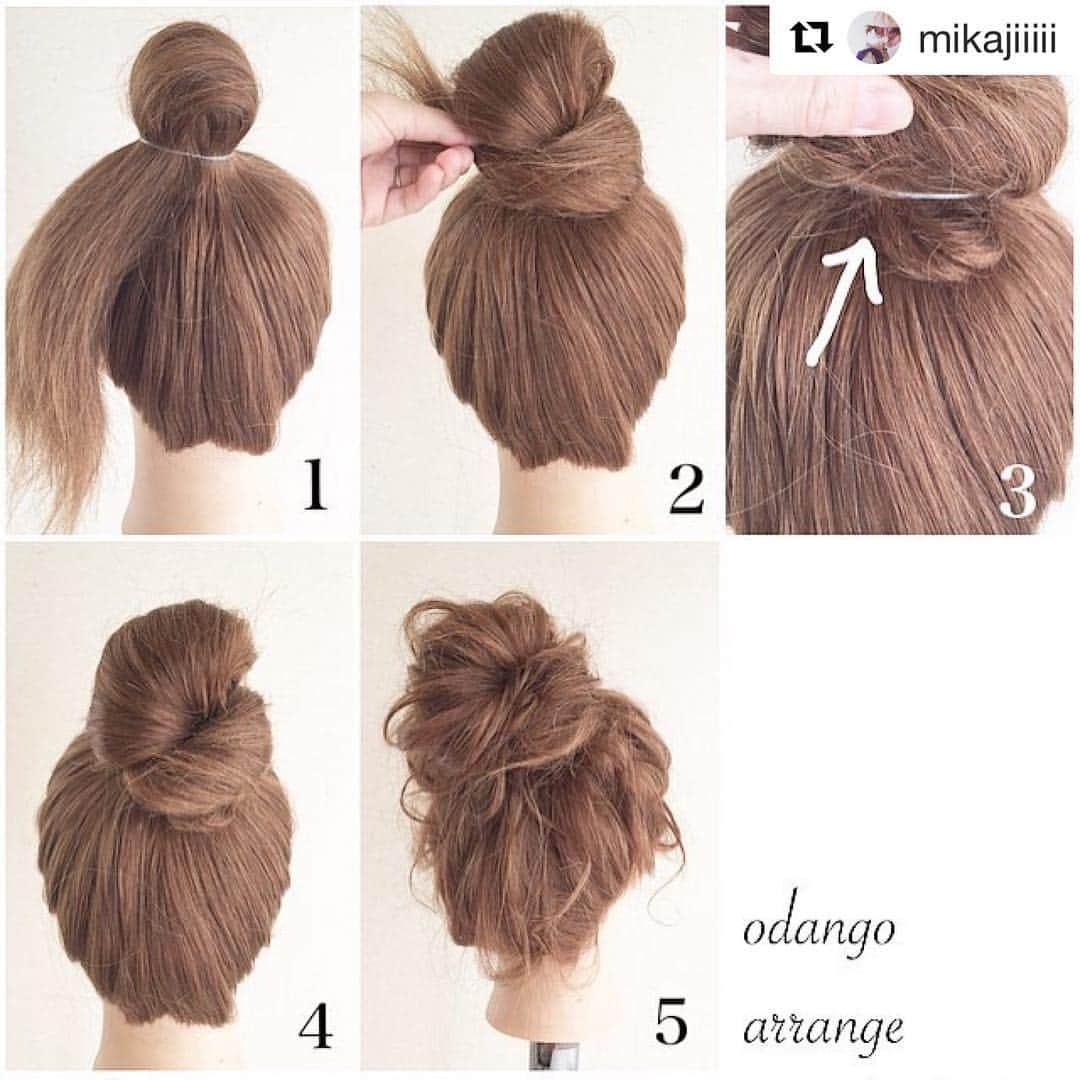 kingmetal23 ヘアアレンジさんのインスタグラム写真 - (kingmetal23 ヘアアレンジInstagram)「#Repost @mikajiiiii with @get_repost ・・・ ピンを使わないお団子style𓅿 〈STEP〉  ①おだんごを作りたい位置に、ポニーし毛先を残してくくります。  ②根元に毛先をくるくるまきつけてゴムをかぶせるようにしてとめます。  完成 !!!そのままでも、少しずつほぐしてルース感わだしても可愛いです☆  ポニーテールができる長さがあれば作れるので、キッズにもオススメです▲△ (*ᴗˬᴗ)⁾⁾⁾ #栄町通り#美容師 #美容院#神戸#美容室#ロカリ#兵庫#三宮#元町#トアウエスト#栄町#fashion#神戸美容室#アントテン#antten#ロカリヘア#life #日々のこと #日々#日々の暮らし#暮らし#暮らしを楽しむ#ロング#hair#スタイリング#ミディアム#ロング#おだんごヘア」4月10日 20時32分 - kingmetal23