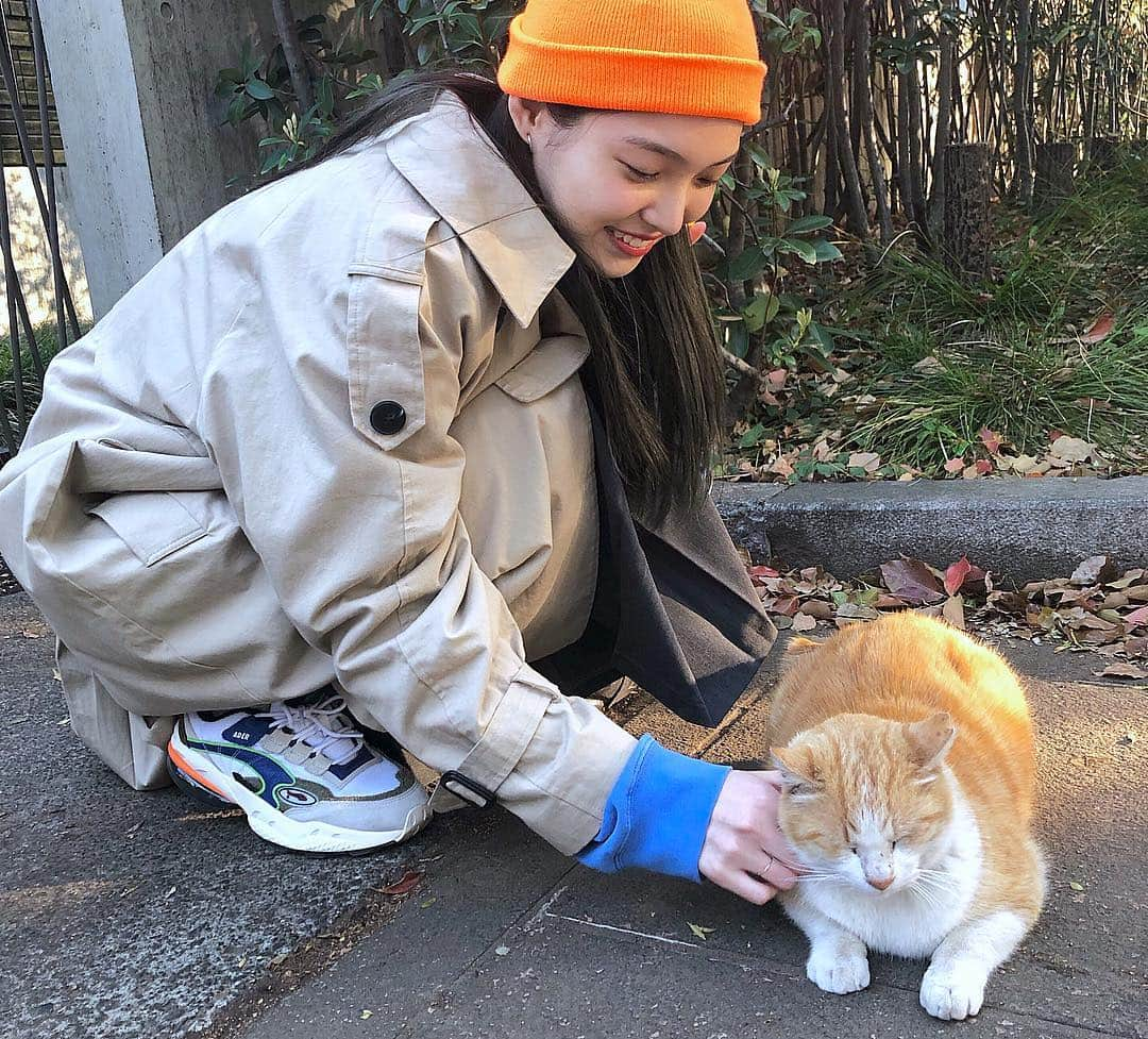 江崎ななほさんのインスタグラム写真 - (江崎ななほInstagram)「すりすり寄ってくるあざとい猫と、まんまと癒される私」4月10日 20時59分 - nanaho_ezk