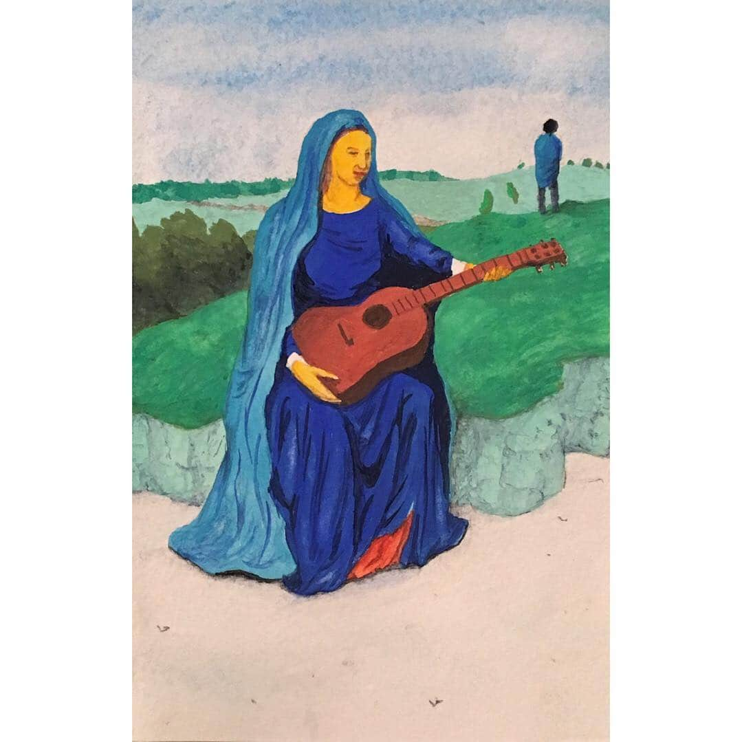 浅野忠信さんのインスタグラム写真 - (浅野忠信Instagram)「a rest needs music (a fake of a Gerard David) #watercolorpainting」4月10日 21時06分 - tadanobu_asano