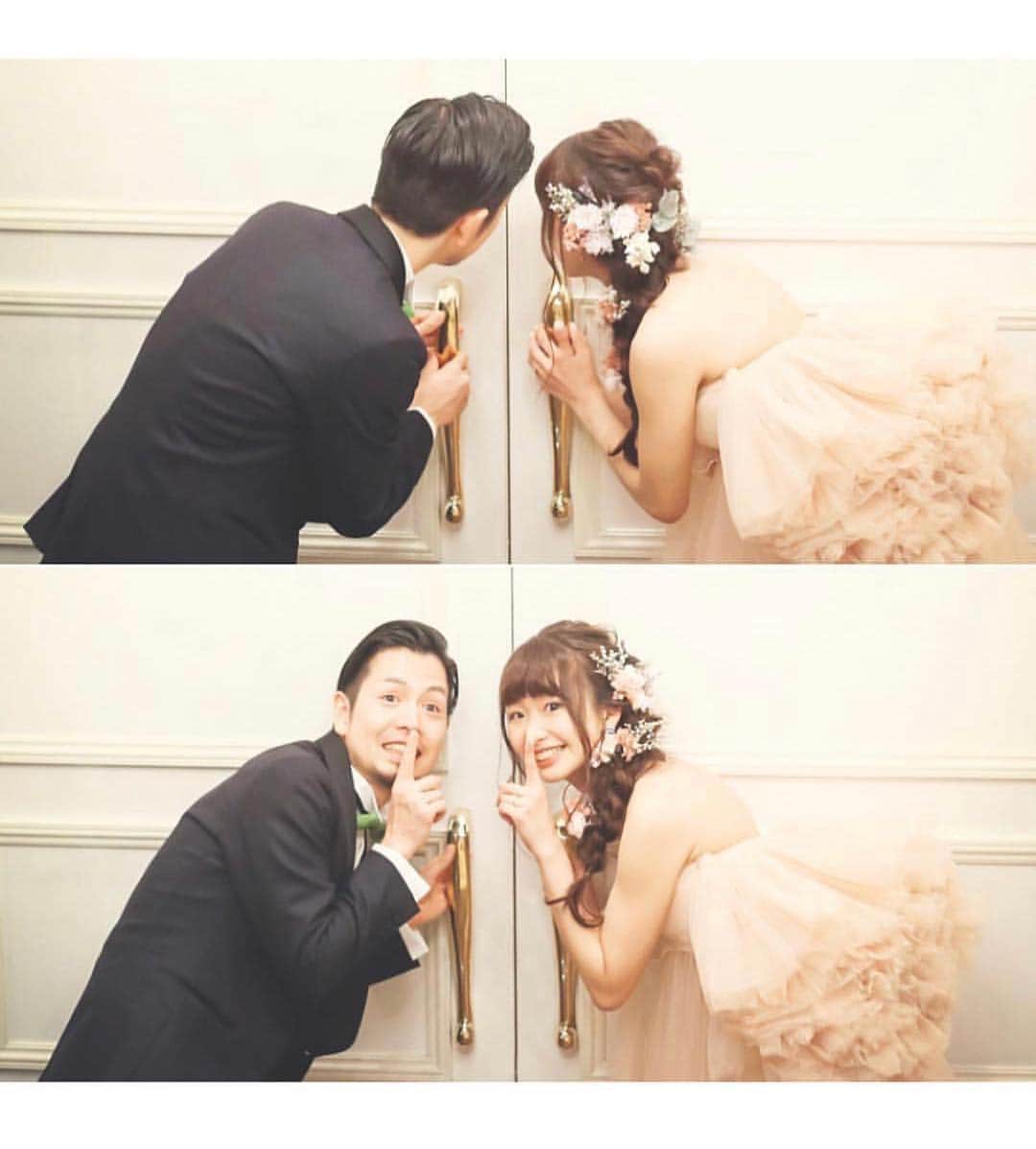 プレ花嫁の結婚式準備アプリ♡ -ウェディングニュースさんのインスタグラム写真 - (プレ花嫁の結婚式準備アプリ♡ -ウェディングニュースInstagram)「こっそり💓後ろ姿が可愛いウェディングフォト8選✨♩ * * * こちらのお写真は * * 1枚目： @bestbridal.jp さん 2枚目： @rnkj_wd さん 3枚目： @crystalterracenature さん 4枚目： @bienveil_honten さん 5枚目： @n_k_photographer さん 6枚目： @8oka8_wd さん 7枚目： @aki_mel1574 さん 8枚目： @haru222._.s さん * * からリグラムさせていただきました🌟ありがとうございました😊✨ * * * * * 披露会場をこっそり覗く👀おふたりの後ろ姿が可愛い覗き見ショット💓 * カバーはホワイトコーデの #新郎 さんとネイビーの #ドレス の花嫁さん💙 * 爽やかなコーデのおふたりの姿が、スカイブルーの扉にマッチしていておしゃれですよね☺️💓 * 可愛らしいこちらのフォトは花嫁さんにとても人気でお気に入りのドレスの後ろ姿がしっかり残せるのも嬉しいポイントです💓 * #披露宴 が終わり #新郎新婦 の退場後、 #エンドロール を見るゲストの皆さんの様子を実際に見ながらこちらのフォトを撮ってもらうのもよし✨ * #結婚式当日 はバタバタすることもあるので #前撮り に取り入れるのもよしですよ✨♩ * ほかのフォトもどれも可愛いのでぜひスワイプ👉🏻してチェックしてみてくださいね💕 * * * * ＼📷投稿お待ちしています／ * 花嫁はもちろん、業者さんも大歓迎✨ アナタのお写真をご紹介してもOKという方は、ぜひ #ウェディングニュース にお写真を投稿してください💕 * * ⬇︎関連アカウント⬇︎ * 💒式場検索 【 @weddingnews_concierge 】 👰マイレポ花嫁 【 @weddingnews_brides 】 * * その他、編集部からの連絡専用 @weddingnews_contact や、スタッフ個人の連絡用として @WN_xxxx（xxxは個人名）があります💕 * ………………………………………… ❤️WeddingNewsとは？ * * 花嫁のリアルな”声”から生まれた 花嫁支持率No1✨スマホアプリです📱💕 * * 🌸知りたい… #結婚式準備 に役立つ記事を毎日150件配信中♩ * 🌸見たい… インスタの #ウェディング 系投稿TOP100が毎日チェックできる＊IG画像の複数ワード検索も可♩ * 🌸叶えたい… #結婚式 関連の予約サイトが大集合♩ * 🌸伝えたい… 自分の結婚式レポ『マイレポ』が簡単に作れる♩先輩花嫁のレポが読める♩ * * @weddingnews_editor のURLからDLしてね✨ * * * #プレ花嫁 #結婚  #花嫁  #ウエディング #カラードレス #結婚写真 #ウェディングフォト #結婚指輪 #お色直し #ウエディングフォト #ロケーションフォト #結婚式場 #プレ花嫁準備 #日本中のプレ花嫁さんと繋がりたい #カップルフォト #2019秋婚 #2019夏婚 #リゾートウェディング」4月10日 21時12分 - weddingnews_editor