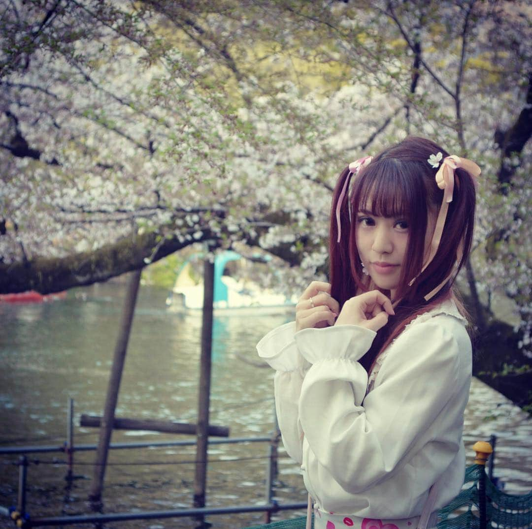 絵仁さんのインスタグラム写真 - (絵仁Instagram)「井の頭公園🌸 ♡ ♡ ♡ #ポートレート #撮影会 #お花見 #お花見コーデ #桜 #sakura #mars #yumekawaii #ハーフツイン #ハーフツインテール #お花ピアス #池 #アヒルボート #プリメロ #princessmelody #マーズコーデ」4月11日 7時30分 - eni_tc