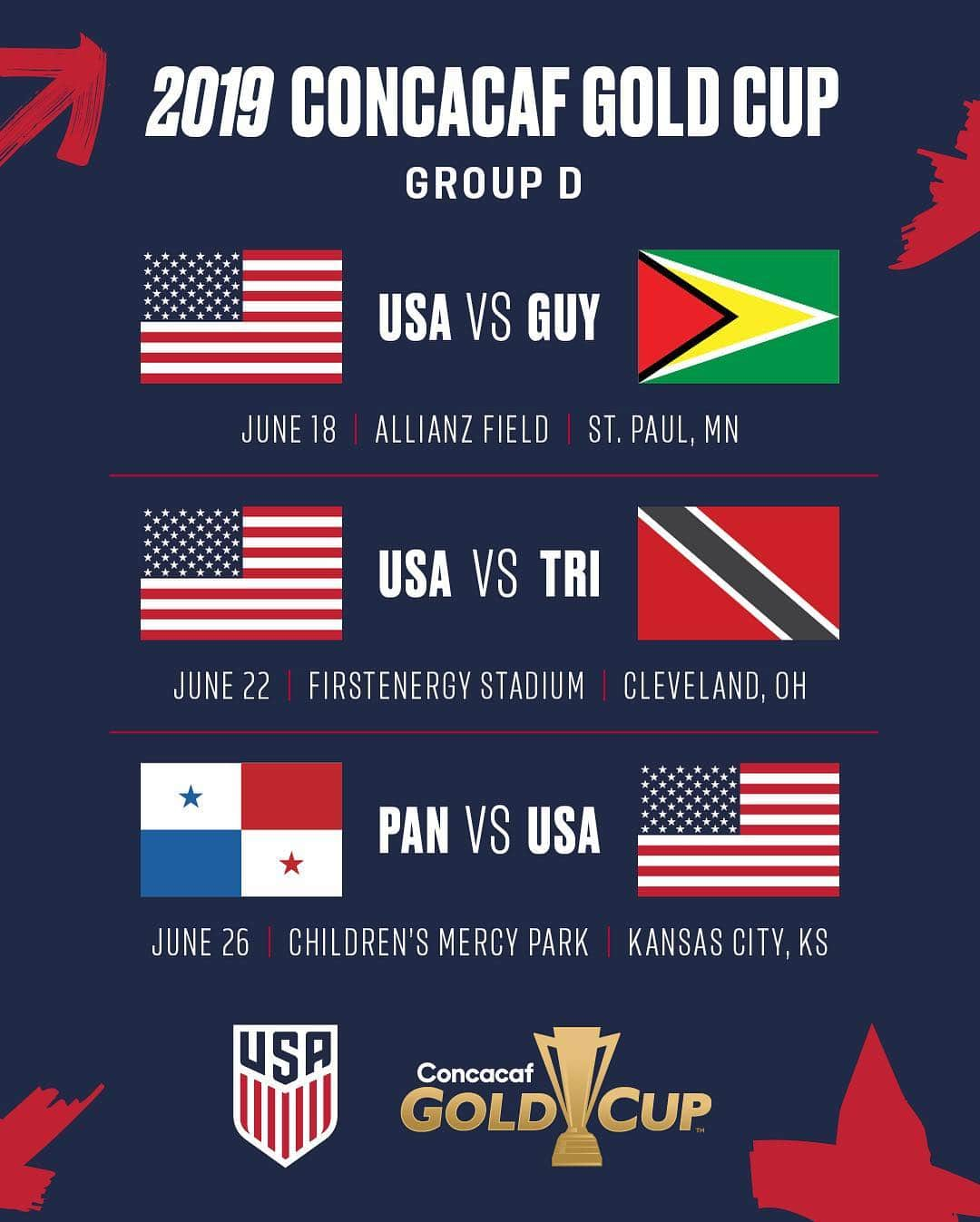 サッカー アメリカ代表チームさんのインスタグラム写真 - (サッカー アメリカ代表チームInstagram)「Summer 2019 turn up. Our @GoldCup group is set.」4月11日 7時44分 - usmnt