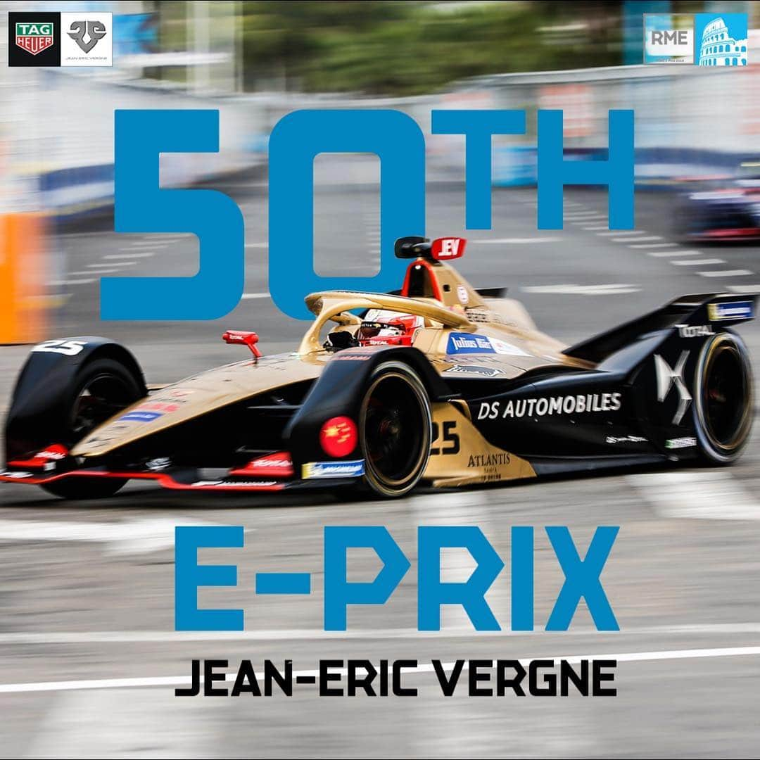 ジャン＝エリック・ベルニュさんのインスタグラム写真 - (ジャン＝エリック・ベルニュInstagram)「This weekend race in Rome will mark my 50th E-Prix @fiaformulae ! Follow the link on my BIO to win #JEV50 hats & Grandstands! #ForTheFans #JEV25 #ABBFormulaE #DS #DSTecheetah #RaceAhead #DontCrackUnderPressure #RomeEPrix」4月11日 0時15分 - jeanericvergne