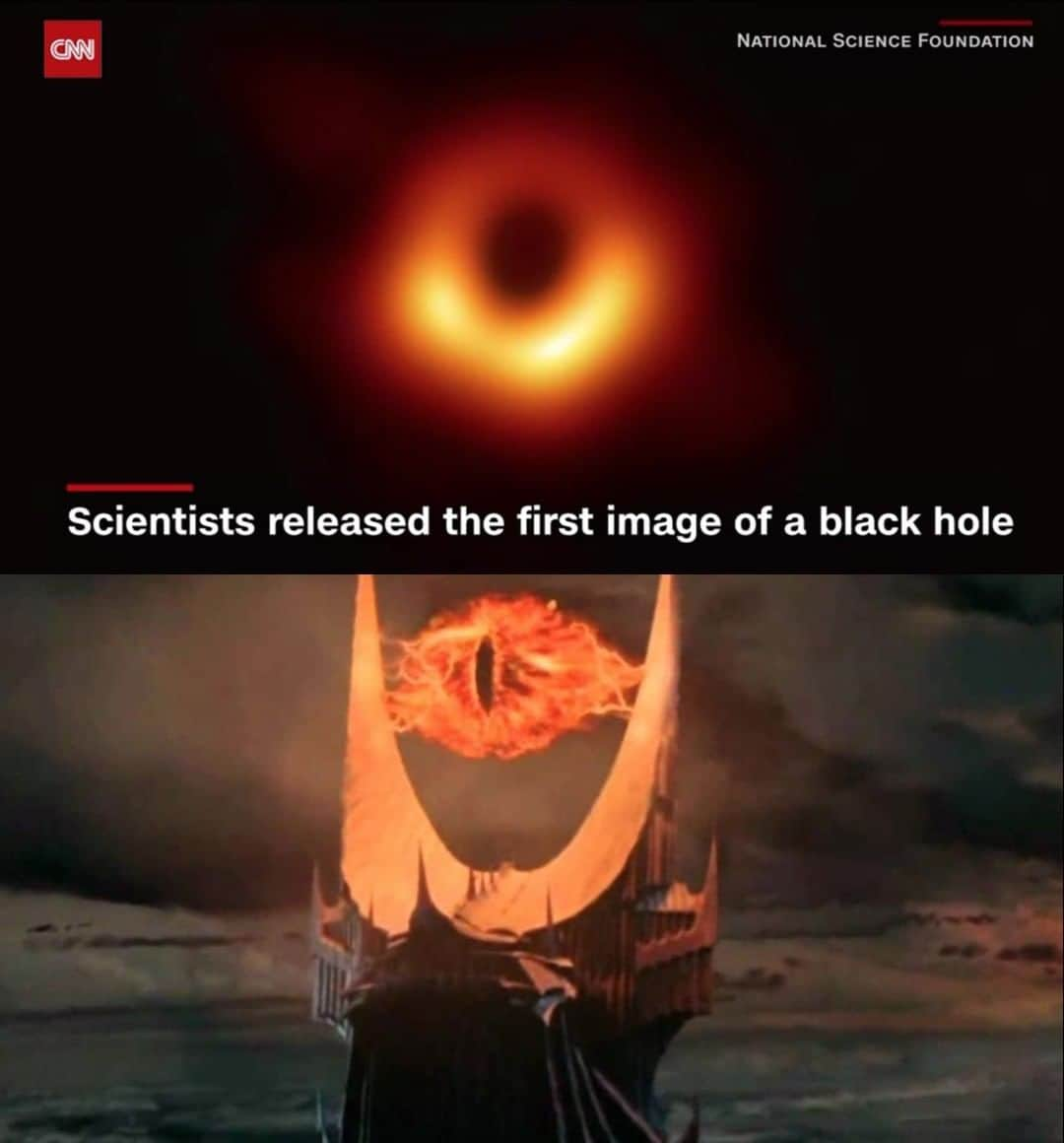 9GAGさんのインスタグラム写真 - (9GAGInstagram)「I knew I’ve seen it somewhere before...⠀ #blackhole #sauron #lotr」4月11日 0時20分 - 9gag