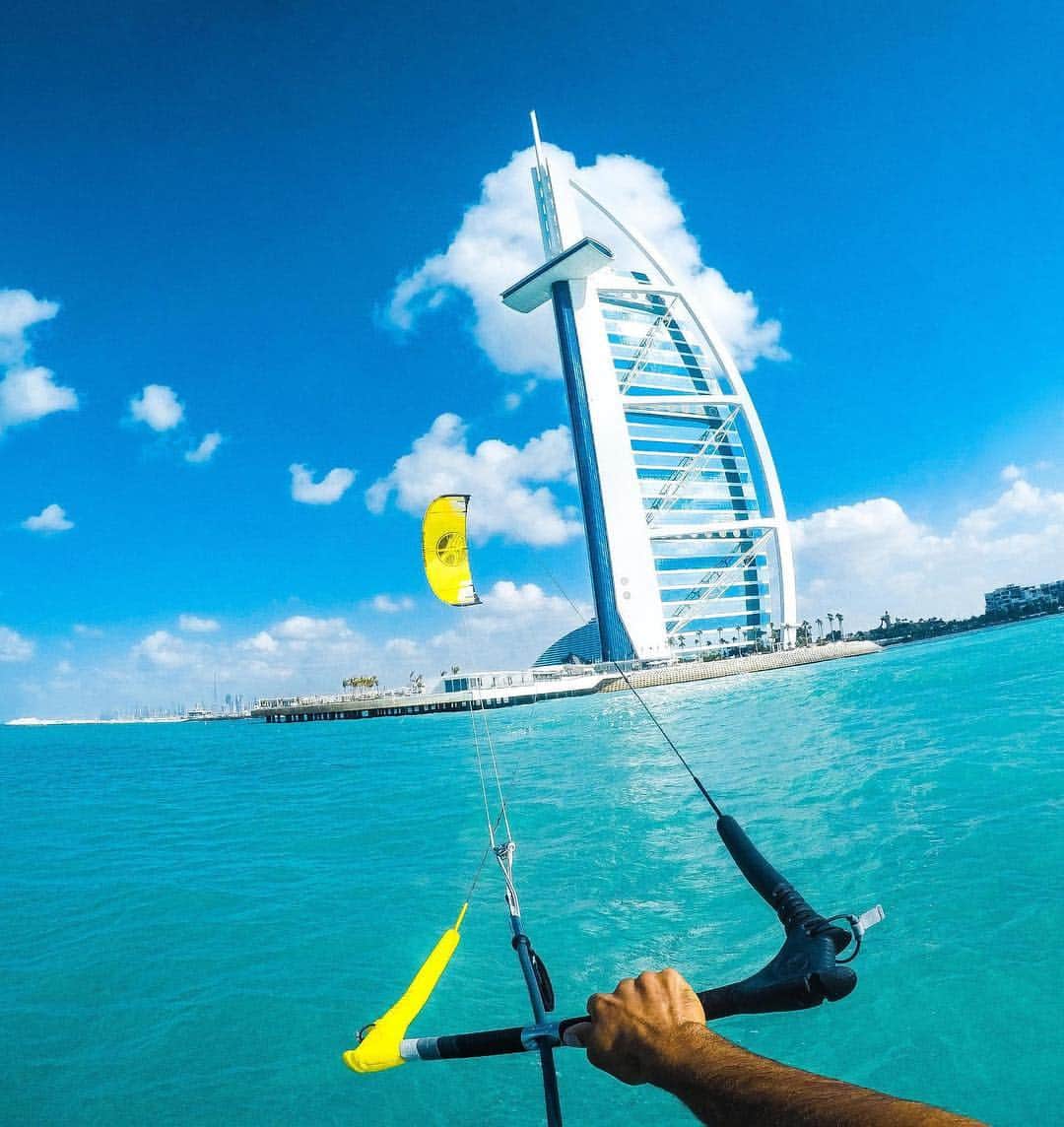 goproさんのインスタグラム写真 - (goproInstagram)「Photo of the Day: Mimicking surroundings for a morning on the water with @amereldandachli in #Dubai. • Liking this perspective? Hit the link in our bio to see more from the #GoPro Bite Mount. • Save $50 OFF #GoProHERO7 Black today + add the free 30-day #GoProPlus trial to save 50% off on accessories. • • • Restrictions apply. #GoProTravel #TripOn #KiteSurf」4月11日 0時59分 - gopro