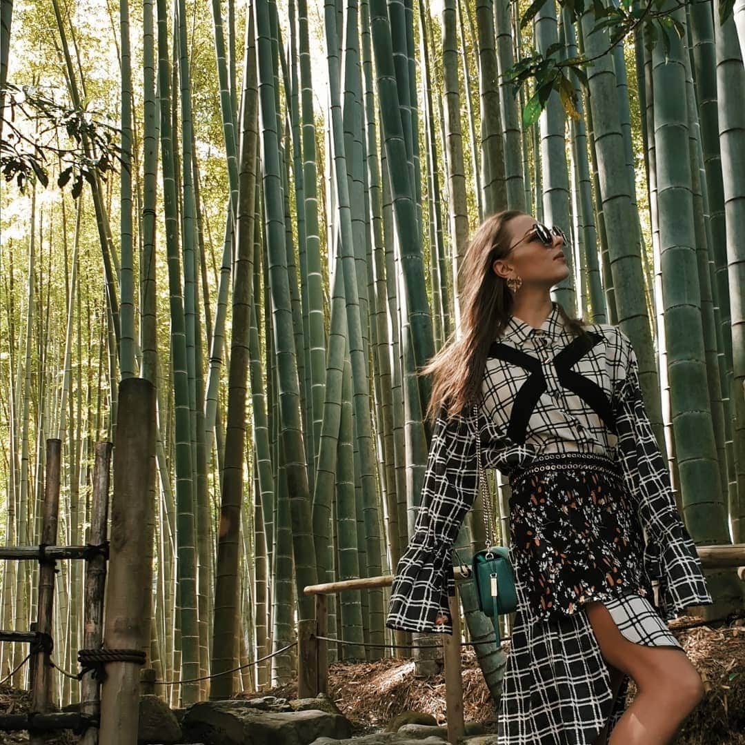 メリティナ・スタニウタさんのインスタグラム写真 - (メリティナ・スタニウタInstagram)「Bamboo 🌱 forest ! One of the most beautiful places I have ever been 😍 .  It reminds me a scene from legendary movie "House of flying daggers "🏔 ( if u didn't watch it - do it ) . And I have a question for you: which movie you can recommend?)) 🙏 ⠀ Одно из красивейших мест на земле , где мне удалось побывать 💚! Бамбуковая роща прямо как из фильма " Дом летающих кинжалов " .  Кстати,  о фильмах 🖥 .Посоветуйте , пожалуйста,  что хорошего посмотреть !  И вы не пожалеете 😉, если посмотрите эту эстетически прекрасную картину про самураев , любовь и битвы . ⠀ #japan #tokyo #kamakura #bamboo #bambooforest #forest #green #nature #greennature #planet #greenplanet #travel #traveljapan #traveltokyo #япония #токио #камакура」4月11日 1時14分 - melitinastaniouta