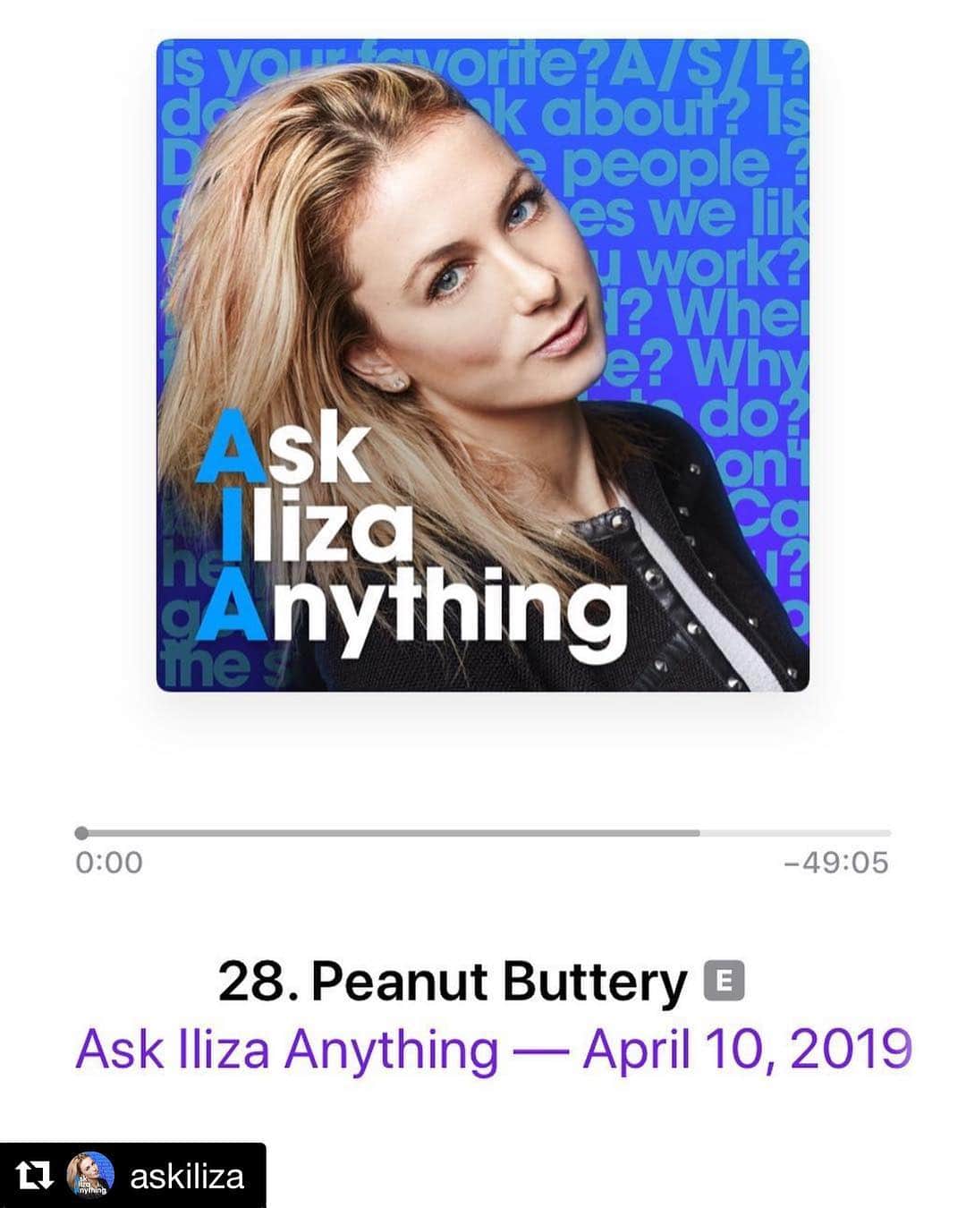 イリザ・シュレシンガーさんのインスタグラム写真 - (イリザ・シュレシンガーInstagram)「Go listen! 🎧👂✨ ・・・ #Repost @askiliza: NEW EPISODE: @Ilizas discusses the merits of various candy bars, what she was like in high school, and answers questions about competition. Listen wherever you get podcasts!」4月11日 1時27分 - ilizas