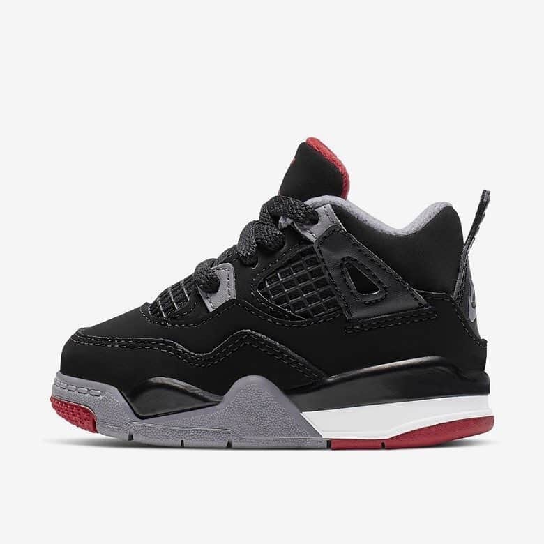 Sneaker Newsさんのインスタグラム写真 - (Sneaker NewsInstagram)「Baby Breds coming on 5/4...with Nike Air on the heel! Full family sizes are expected for this Air Jordan 4 release, so stay tuned. For additional details on this must-have sneaker for toddlers, tap the link in our bio.」4月11日 1時53分 - sneakernews