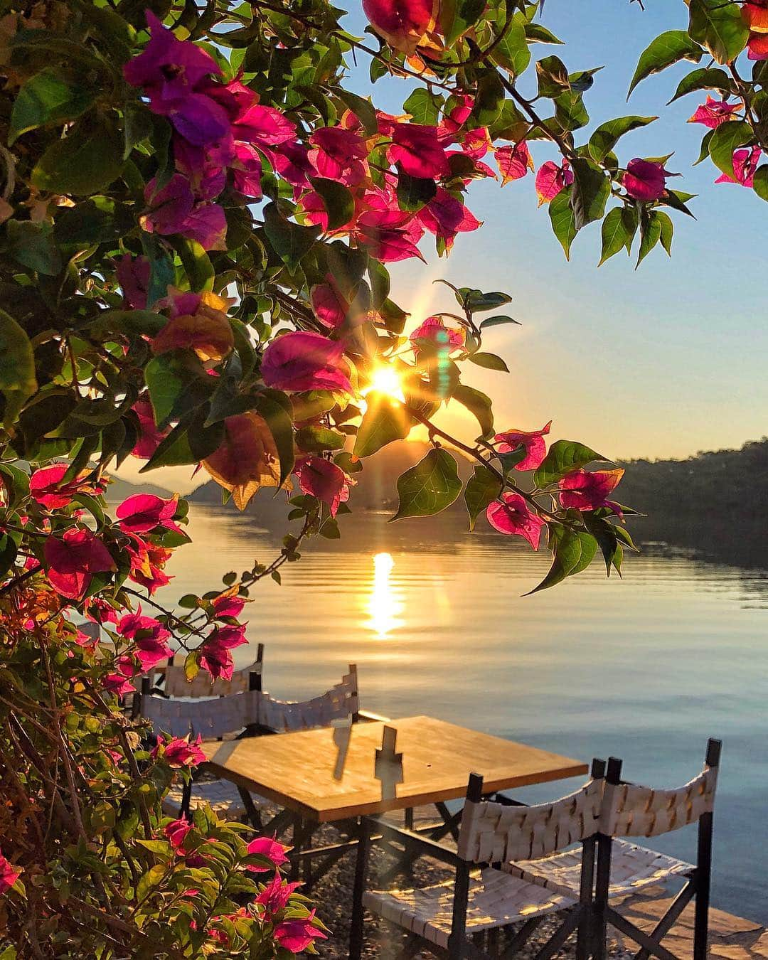 Hatice Korkmaz The Color Queenのインスタグラム：「Sunrise in #gocek #turkey 🌺🌞 #nature #love #sun」