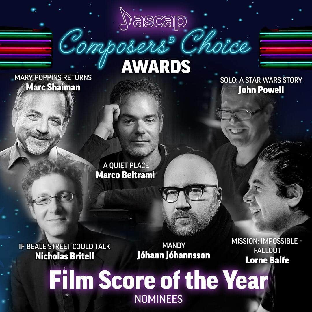 ASCAPさんのインスタグラム写真 - (ASCAPInstagram)「#ASCAP Members! We’ve got a few days left to vote in the 2019 #ASCAP #ComposersChoice Awards. Swipe left to see all the noms for Film Score, Video Game Score & TV Composer of the Year. Winners will be announced at the #ASCAPScreen Music Awards on May 15 in LA. Link in bio to vote!! (ascap.com/composerschoice)」4月11日 8時37分 - ascap