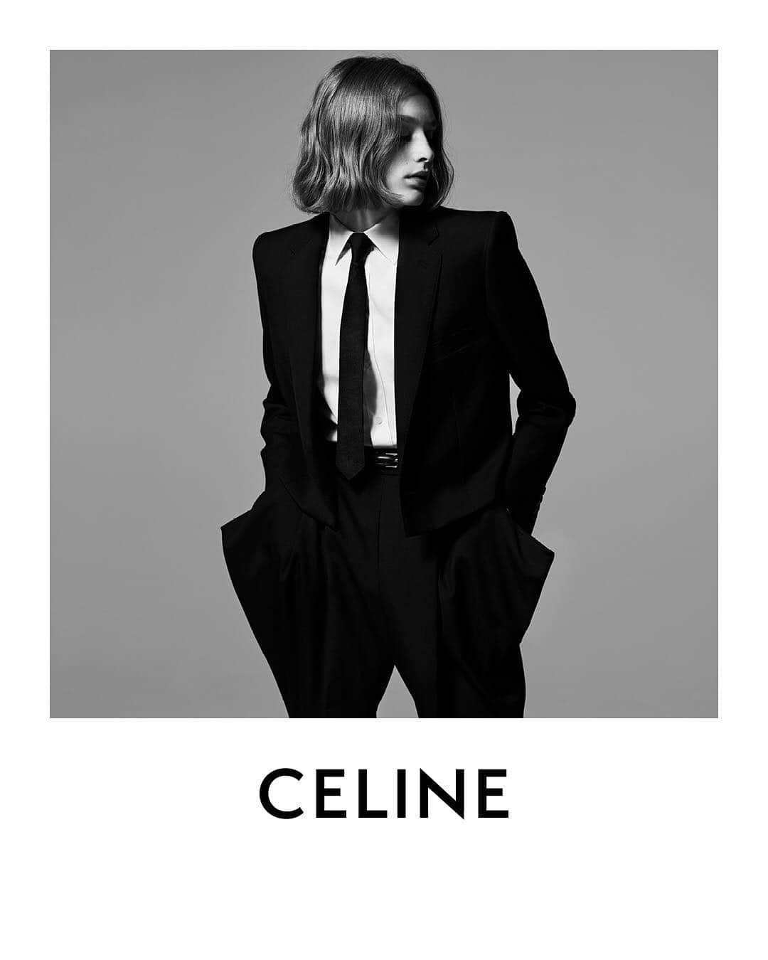 Celineさんのインスタグラム写真 - (CelineInstagram)「CELINE BLACK SUIT WITH ZOUAVE PANTS / KAILA PHOTOGRAPHED IN SUMMER 19 COLLECTION ⠀⠀⠀⠀⠀⠀ AVAILABLE NOW IN STORE AND CELINE.COM ⠀⠀⠀⠀⠀⠀ #CELINEBYHEDISLIMANE」4月11日 4時05分 - celine