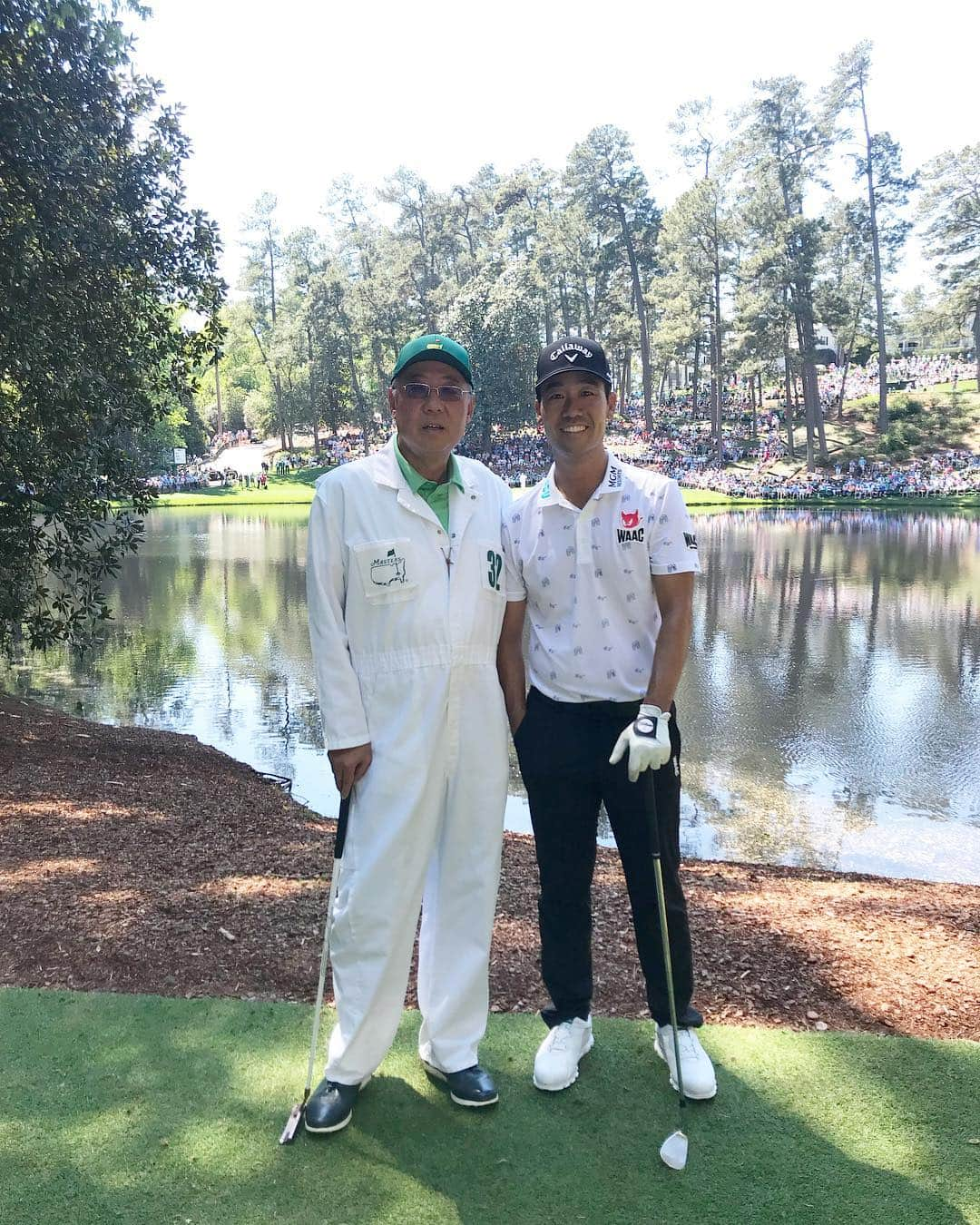 ケビン・ナさんのインスタグラム写真 - (ケビン・ナInstagram)「Memorable day @themasters par3 contest. @sophiana829 Chairman Ryu was a great caddie today! 🎥by:@kharms27 #par3contest #themasters #familytime」4月11日 4時49分 - kevinna915