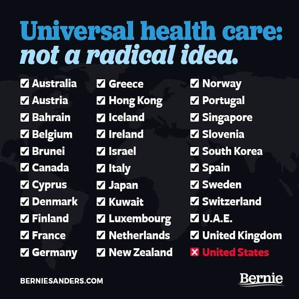 バーニー・サンダースさんのインスタグラム写真 - (バーニー・サンダースInstagram)「Every other major country has made health care a right for all. Anyone who says the United States cannot do the same is selling the American people short. #MedicareForAll」4月11日 6時29分 - berniesanders