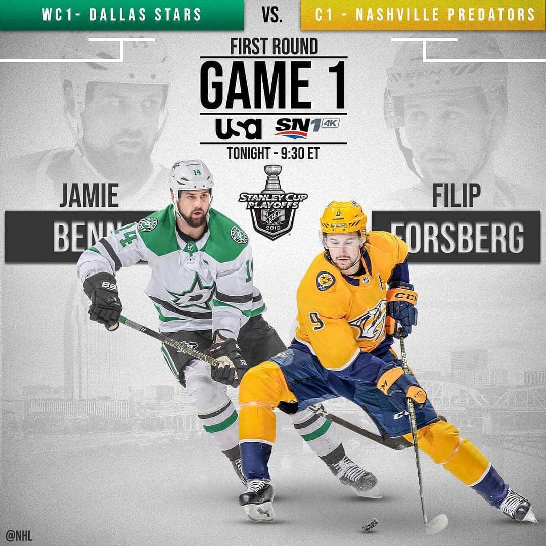 NHLさんのインスタグラム写真 - (NHLInstagram)「Smashville will be loud tonight when @forsbergfilip and the @predsnhl start the #StanleyCup Playoffs! @dallasstars vs. @predsnhl at 9:30 ET on @usa_network and @sportsnet」4月11日 6時29分 - nhl