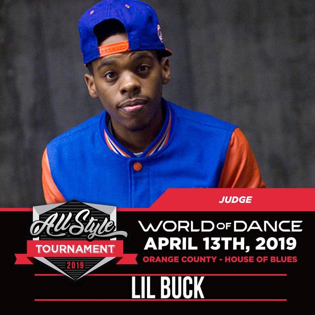 Lil Buckのインスタグラム：「This Saturday I’ll be judging the @worldofdance All-Styles Tournament along side my brothers @jonboogz & @joe_stylezzz  in LA/Orange County. Pull up for the battles and to see amazing dancers share their creativity. For all ages! It’s going to be so 🔥🔥🔥 Photo by @shotbykyle」