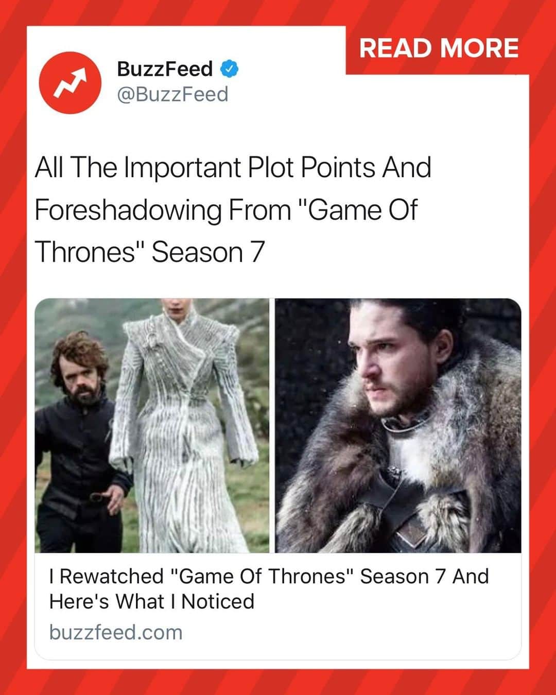 BuzzFeedさんのインスタグラム写真 - (BuzzFeedInstagram)「Need a refresher on #GameOfThrones Season 7? We've got you covered in the LINK IN BIO ⚔️👀」4月11日 9時00分 - buzzfeed
