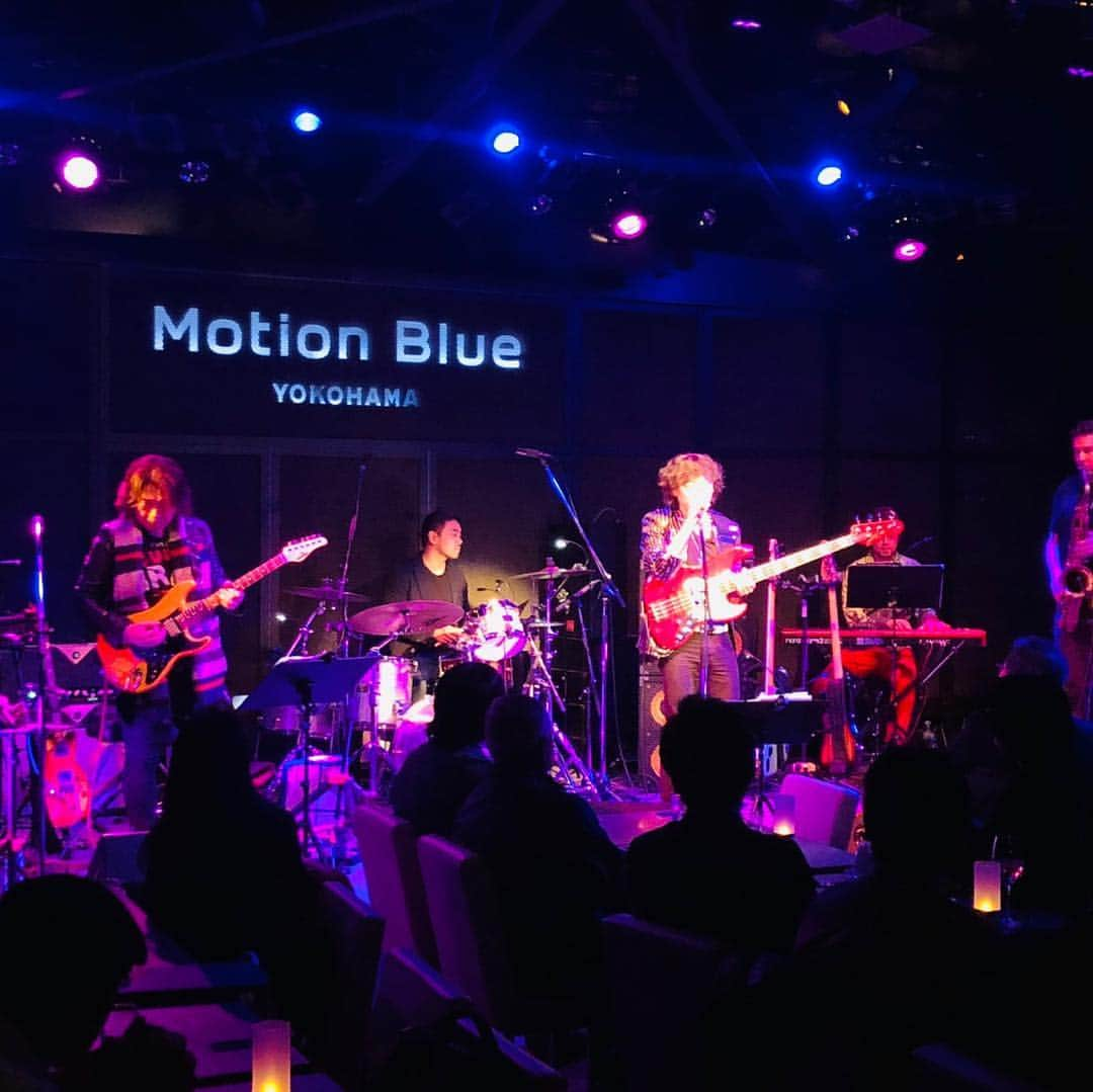 日野賢二さんのインスタグラム写真 - (日野賢二Instagram)「JINO JAM @Motion Blue  ジノ・ジャム@モーションブルー 沢山のお客様来てくれてありがとうございます！ Wanna thank da staff of MB,And Da Cats & most of all, all the people who came to see My band JinoJam!!!! Thank Again&bless you!」4月11日 10時30分 - jinobass