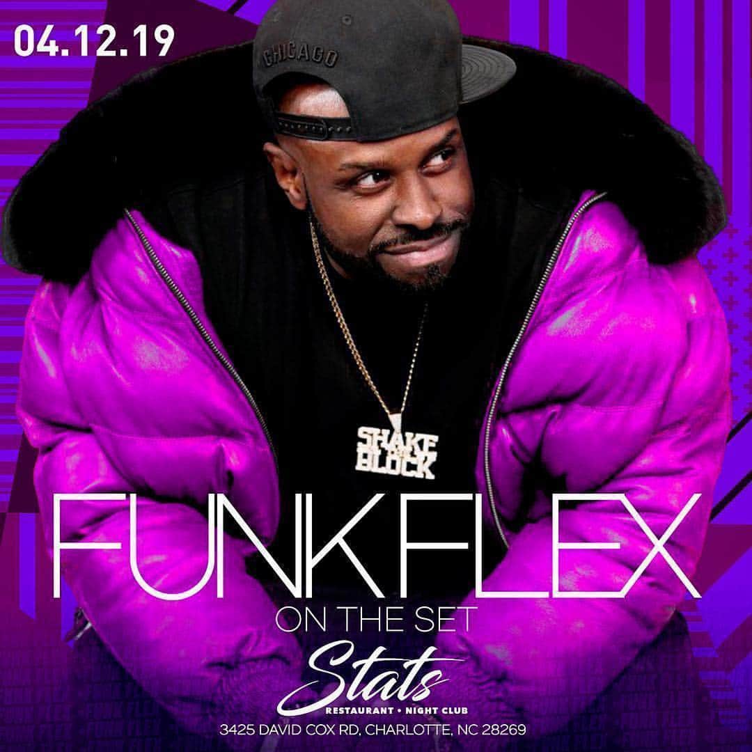 ファンクマスター・フレックスのインスタグラム：「#Ad I make my debut at STATS!!! Yes!!! Friday April 12th!!!! Charlotte North Carolina!!! I’m excited To FINALLY play here!!! Legendary Nightclub / Restaurant!!! @litdigitaldjs IM PLAYING FOR 3 HOURS!!! Lou Lv x Sol kitchen have that @ciroc ready!!!! #CirocPartner」