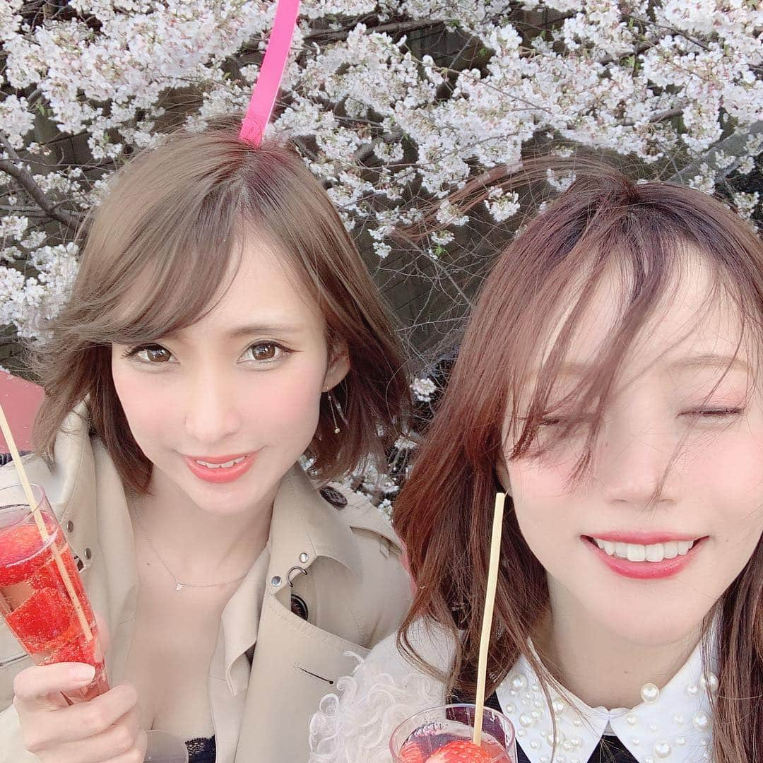 古田ちさこさんのインスタグラム写真 - (古田ちさこInstagram)「🌸🍓🍸 昨日の試合一緒にラジオとスポナビで追ってて喜んでる人(左)と凹んでる人(右)。 今さら感あるお花見写真🌸 前日お友達から『中目黒のお花見行った？』って聞かれて、『人多くて行く気しなくて〜』って言ってたのに。 可愛い子に誘われてホイホイ行ってしまったよ。笑 🌸 #中目黒#中目黒桜まつり#お花見#sakura#苺スパークリング#竹串ゆがんでる#お鮨ランチ#とろたく#あじ#しめさば#sushi#日本人で良かった」4月11日 11時31分 - chisakofuruta