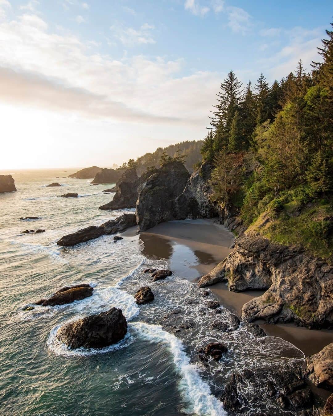 National Geographic Travelさんのインスタグラム写真 - (National Geographic TravelInstagram)「Photo by @KristaRossow | I am biased as a Native Oregonian, but I think the smell of forest and saltwater may be one of the most heavenly scents on earth. One place to find that combination, along with stunning views, is on the Oregon Coast. The cliffs along the Samuel H. Boardman State Scenic Corridor will make your jaw drop. For more images from Oregon and beyond, follow me @KristaRossow. #Oregon #sunset #ocean」4月11日 13時05分 - natgeotravel