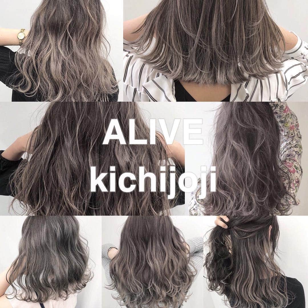 ALIVEさんのインスタグラム写真 - (ALIVEInstagram)「． ． ． 🔻kichijoji staff 🔻． ． 白土諒 @ryo_alive 松永優哉 @yuya_alive kanako @kanakoyamashitaa  西村なる美 @narumi_nishimura 若山葵 @iamblue.58 ． ． ． ． ． 🏁 ALIVE人気メニュー 🏁  人気NO.1 グラデーションカラー（ブリーチ込み）　￥10800　ALIVEといえばグラデーションカラー☆  人気NO.2 ハイライトカラー　（ブリーチ込み）　￥14040　学生からOL、白髪の気になる方まで幅広く人気♪  人気NO.3 ダブルカラー　（ブリーチ込み）　￥18360　美容学生、個性派、透明感抜群を求める方へ◎ ． ． ． ． 🏁 ALIVE 吉祥寺店 🏁 東京都武蔵野市吉祥寺本町1-10-5 吉祥寺公園通りビル 6F ． 吉祥寺駅中央口から徒歩5分 ． 平日10:00~20:00 土日祝日10:00~19:00 ． ☎0422275410 ． ． ． #グラデーションカラー#外国人風カラー#バレイヤージュ#バレイヤージュカラー#ハイライト#ハイライトカラー#ハイライトグラデーション#イルミナカラー#ハイトーン#サロンモデル#ヘアアレンジ#簡単ヘアアレンジ#美容学生#ナチュラルヘア#ブリーチカラー#ヘアカラー#ダブルカラー#generations#白濱亜嵐#三代目jsoulbrothers#山崎賢人#ウェディングヘア#グレージュ#ベージュカラー#ホワイトカラー#アディクシーカラー#インナーカラー」4月11日 14時46分 - alivehair