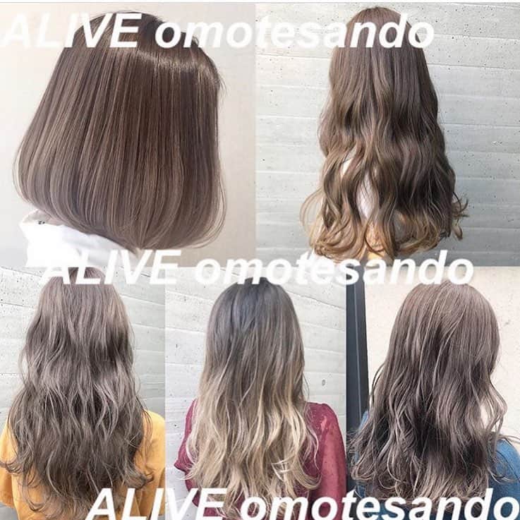 ALIVEさんのインスタグラム写真 - (ALIVEInstagram)「全店舗リピート数No1🎉 . 周りから綺麗になったね！どこでカラーしたの？と必ず言われる 仕上がりの良さや、肌色、イメージに合わせたカラー提案と お客様の立場に立ち、親身にお悩みや不安を解消し 過去最高の自分に出会えます🌸🌸 . カット ¥7020 グラデーションカラー¥10800 ハイライト¥14040〜 . . 《根元が伸びても自然なカラー》 ▶︎ @utaataliveomotesando . 《ボブダブルカラー✖︎グラデーションカラー》 ▶︎ @george_alive . 《自然に馴染むナチュラルハイライト》 ▶︎ @r_y_o_t_a_alive . 《インナーカラー✖︎ピンクラベンダー》 ▶︎ @alive_erika74 . . メニューが分からなければご気軽にご相談を😀 . ALIVE表参道 渋谷区神宮前4-14-9 1F . 営業時間 平日11-21 土日祝日11-20 . https://beauty.hotpepper.jp/smartphone/slnH000240784/coupon/ . #グラデーション#ハイライト#グラデーションカラー#3Dハイライト#ミルクティーカラー#アッシュ#グレージュ#ハイライトカラー#外国人風カラー#美容学生#外国人風#アディクシー#イルミナカラー#ヘアアレンジ#切りっぱなしボブ#ハーフ#卒業式#春カラー#春ヘアー#袴#emoda#evris#hm#zara#highlights #ブルージュ#バレイヤージュ#原宿#表参道#東京カフェ」4月11日 15時43分 - alivehair