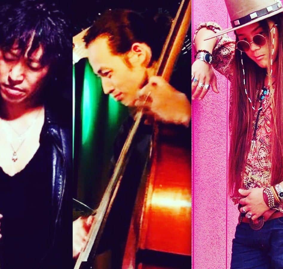 日野賢二のインスタグラム：「Tonight 2Bass & Perc! Takashi Sugawa (b) Yui Arakawa(perc) スーパー・パーカッションのYui君のリズム&須川のウッドベースと僕で初ユニットのライブです！」