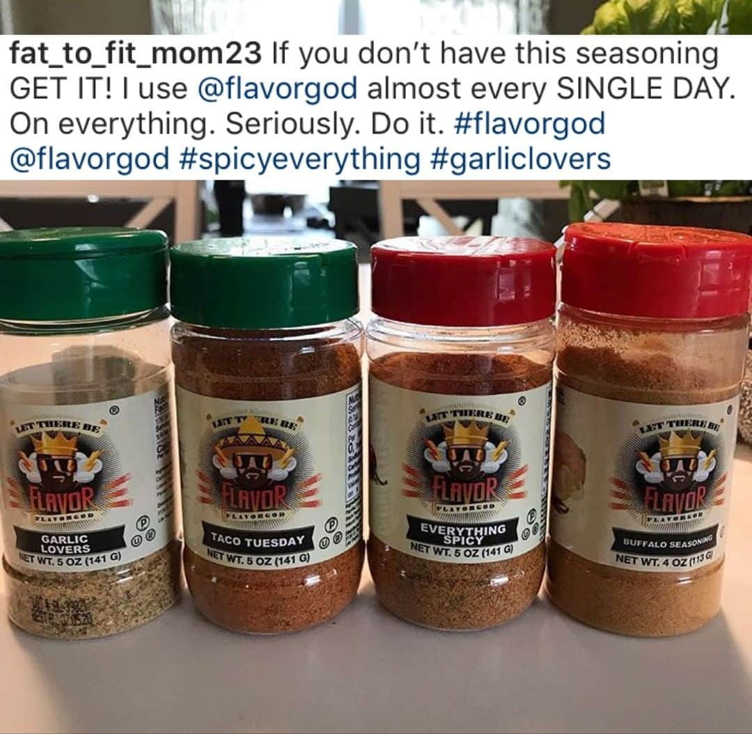 Flavorgod Seasoningsさんのインスタグラム写真 - (Flavorgod SeasoningsInstagram)「Customer Review❣️⁣ -⁣ Build Your Own Bundle Now!!⁣ Click the link in my bio @flavorgod ⁣ ✅www.flavorgod.com⁣ -⁣ FlavorGod Seasonings:⁣ 🌿Made Fresh⁣ ☀️Gluten free⁣ 🥑Paleo⁣ ☀️KOSHER⁣ 🌊Low salt⁣ ⚡️NO MSG⁣ 🚫NO SOY⁣ ⏰Shelf life is 24 months⁣ -⁣ Review by: @fat_to_fit_mom23⁣ Thank you! 🤗⁣ -⁣ -⁣ #food #foodie #flavorgod #seasonings #glutenfree #paleo ⁣ #foodporn #mealprep #kosher」4月12日 2時55分 - flavorgod