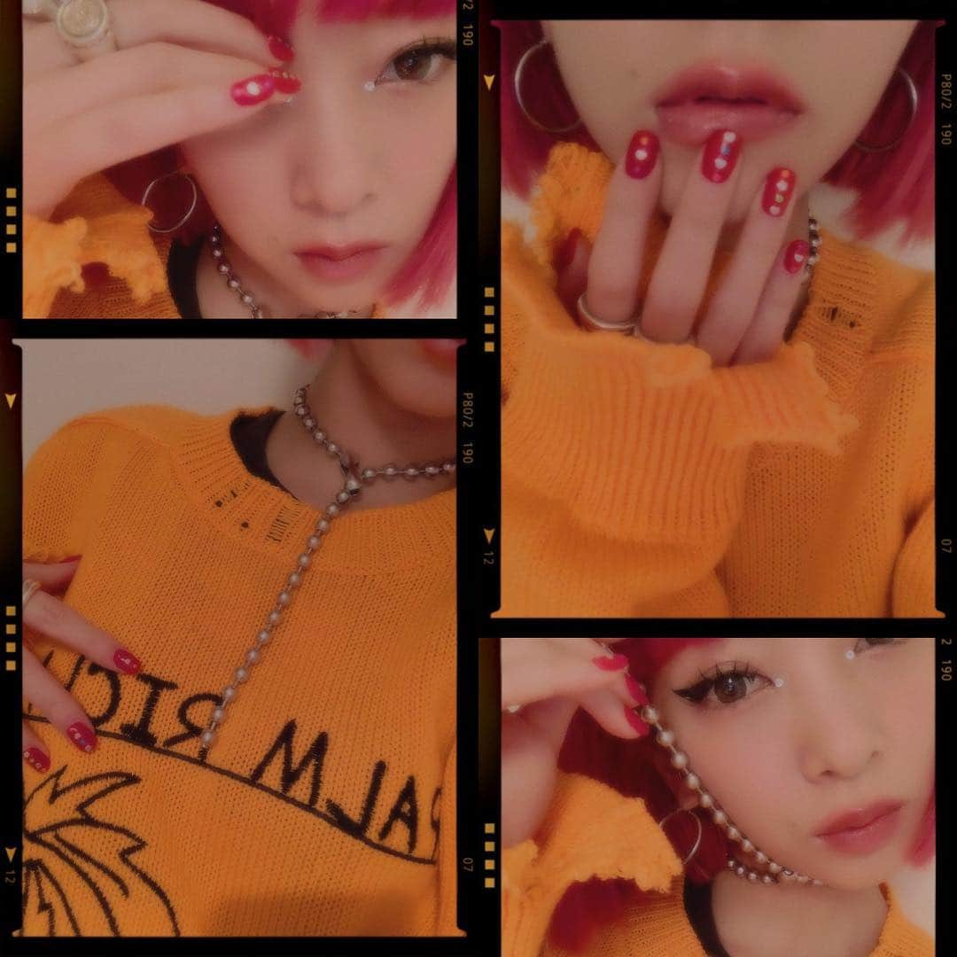 AYAさんのインスタグラム写真 - (AYAInstagram)「🍊💥🧶🦁🔥🏀 my new @chigo_official choker🥇  @riccardo_comi PALM RICH KNIT 🧡」4月11日 18時58分 - ayaxxamiaya